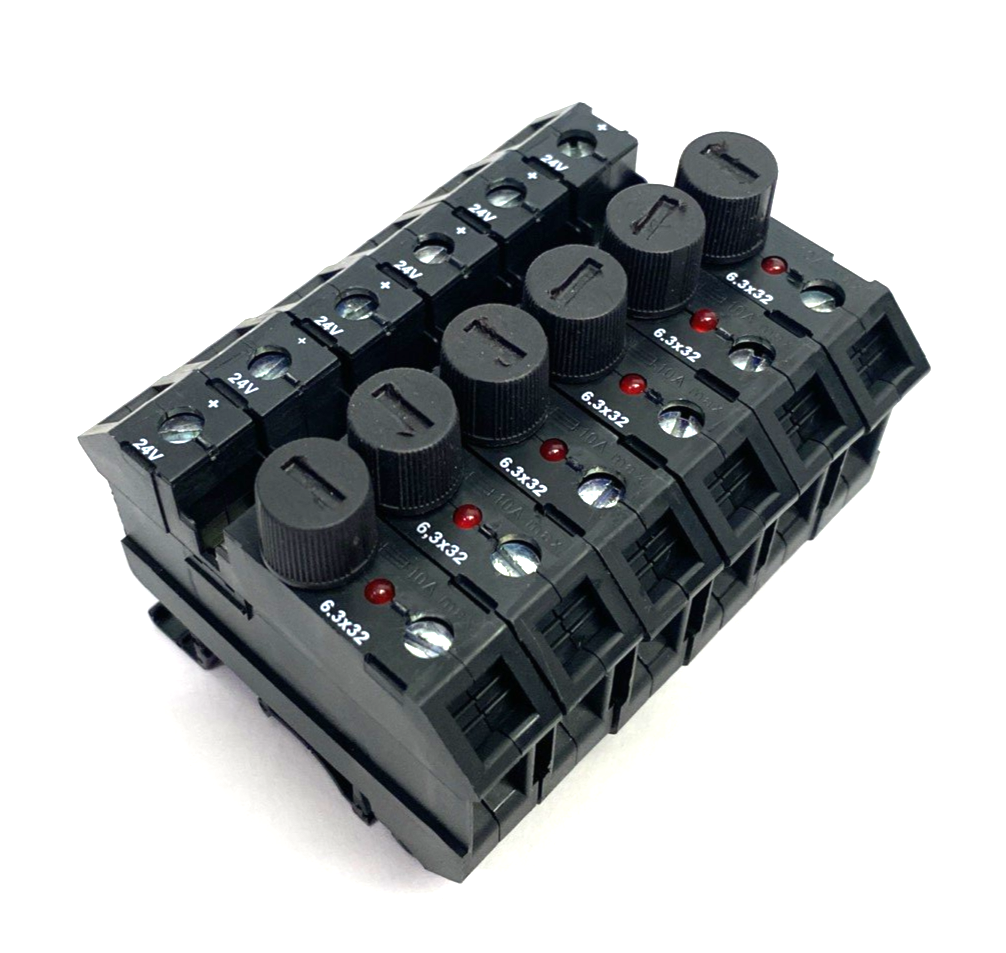 Phoenix Contact UK 10-DREHSILED 24 (6,3x32) Fuse Terminal Block 3005646 LOT OF 6 - Maverick Industrial Sales