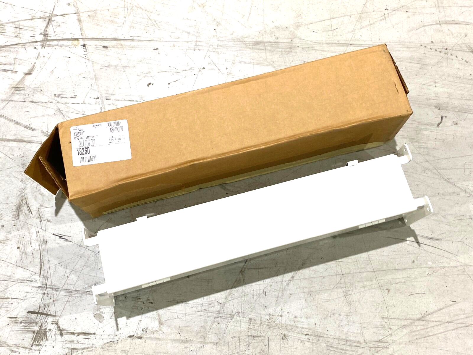Hoffman F44L24 Straight Wireway Section Lay-In Hinged Cover 4" x 4" x 24" White - Maverick Industrial Sales