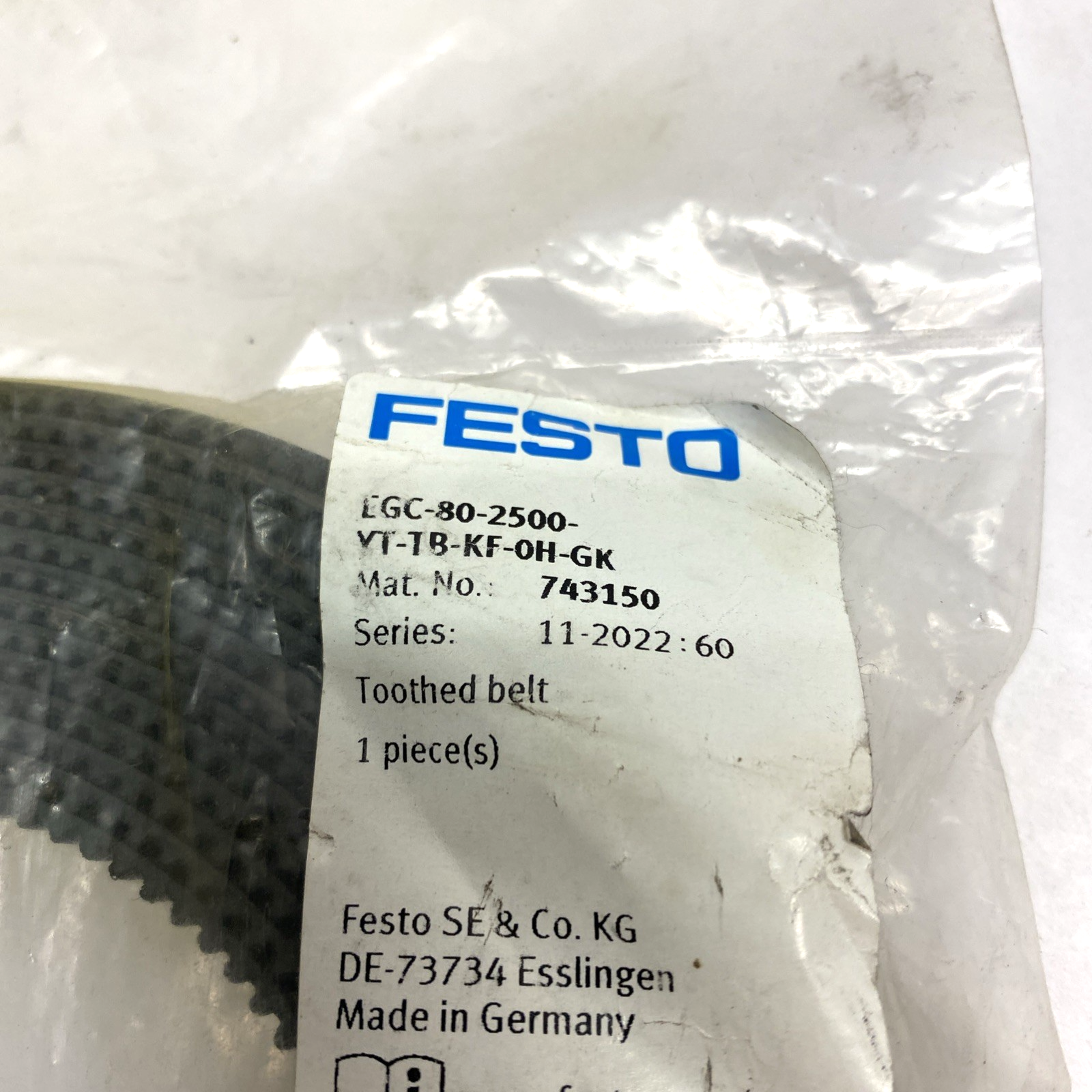 Festo EGC-80-200-YT-TB-KF-0H-GK Toothed Belt 743150 - Maverick Industrial Sales
