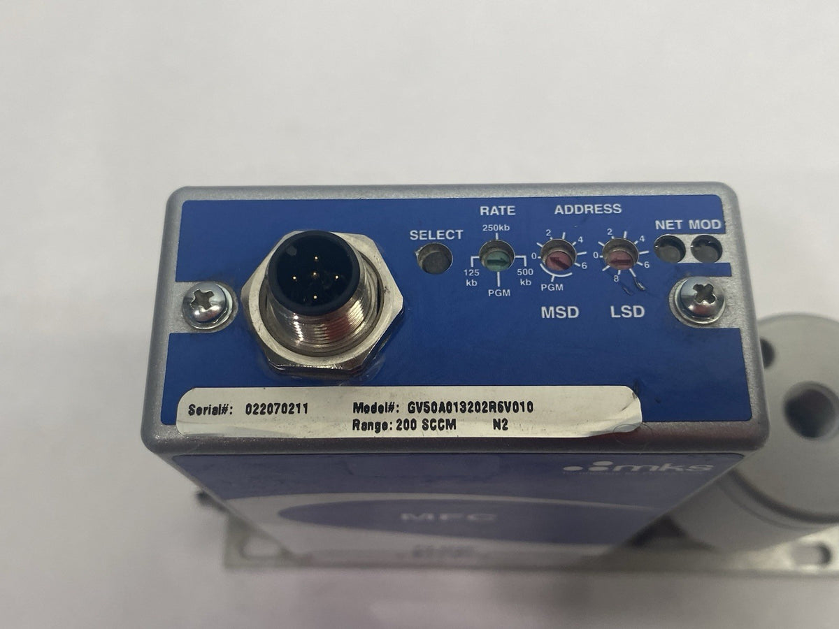 MKS Instruments GV50A013202R6V010 Sealed Mass Flow Controller 200SCCM Range - Maverick Industrial Sales