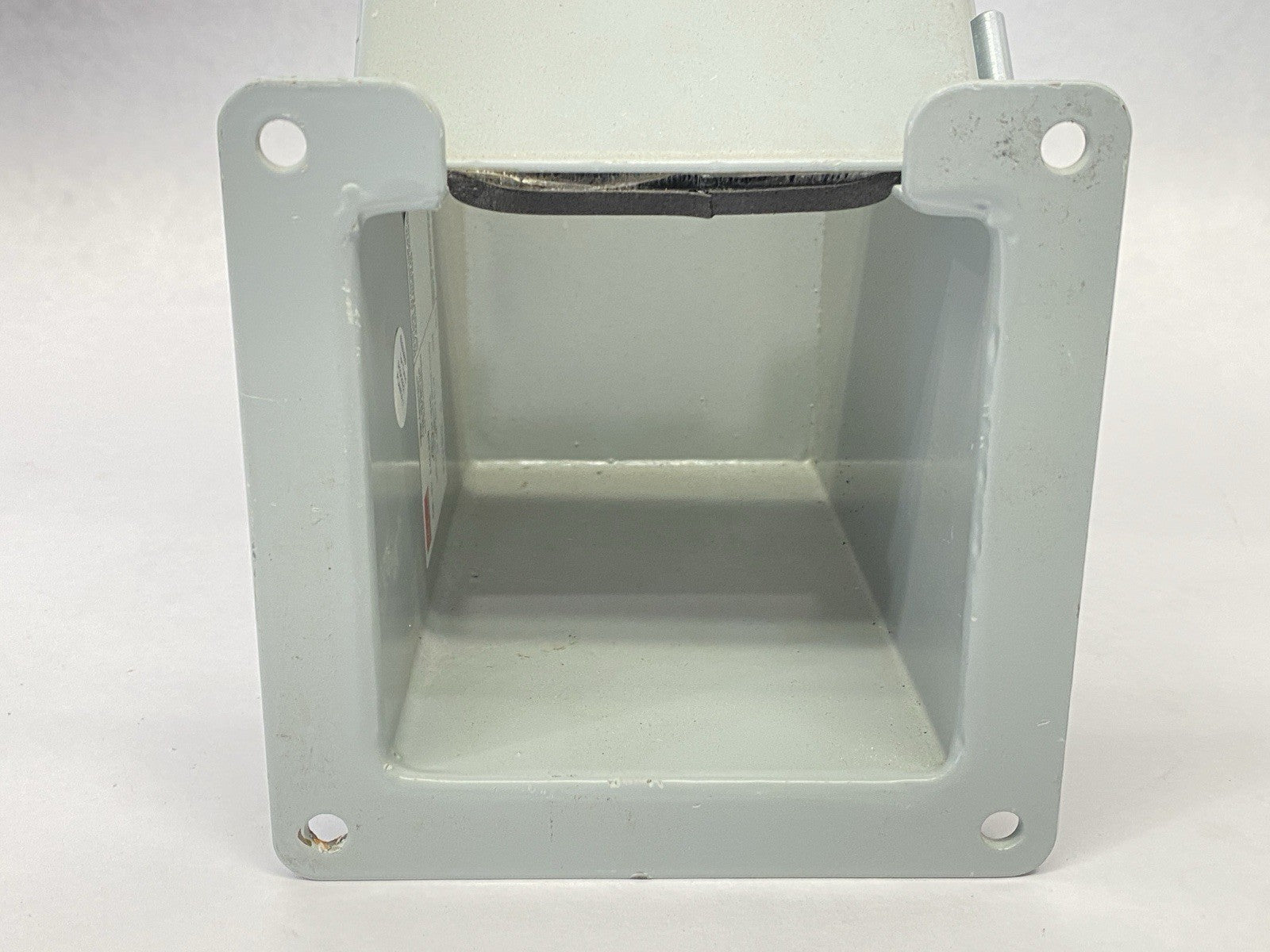 F44LE9B | Hoffman Elbow 90-Degree LayIn Wireway Inside Opening 4" x 4" Gray Steel - Used - Maverick Industrial Sales