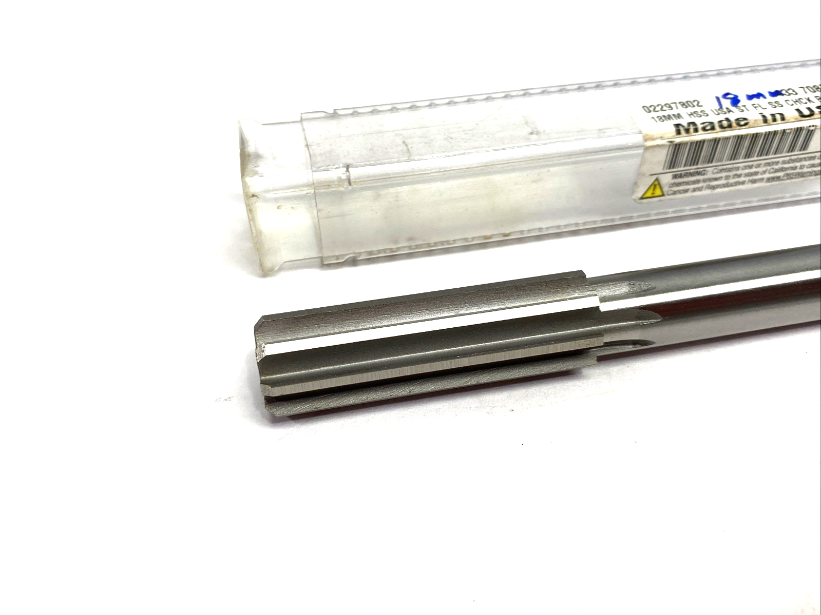 02297802 | Chucking Reamer: 18.00 mm, 9" OAL, 2-1/4" Flute Length, Straight - Used - Maverick Industrial Sales