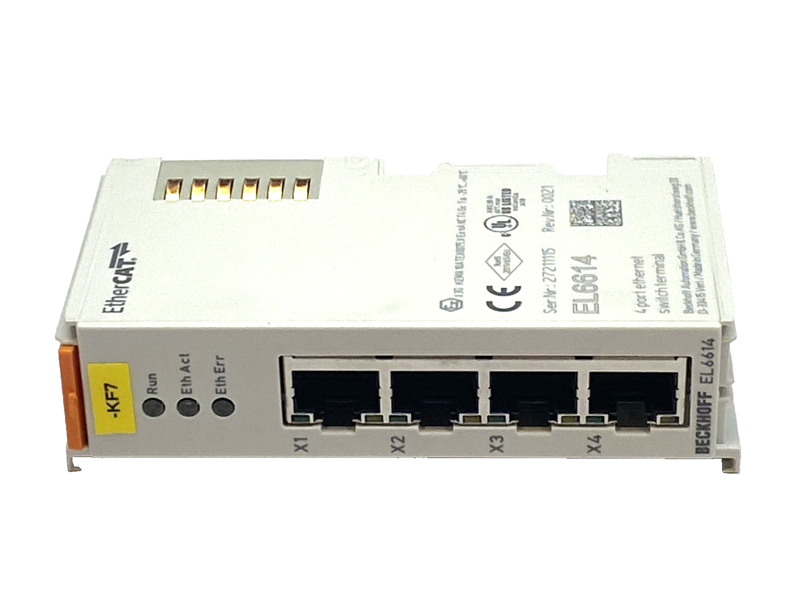 Beckhoff EL6614 EtherCAT 4-Port Ethernet Switch Communication Interface Terminal - Maverick Industrial Sales