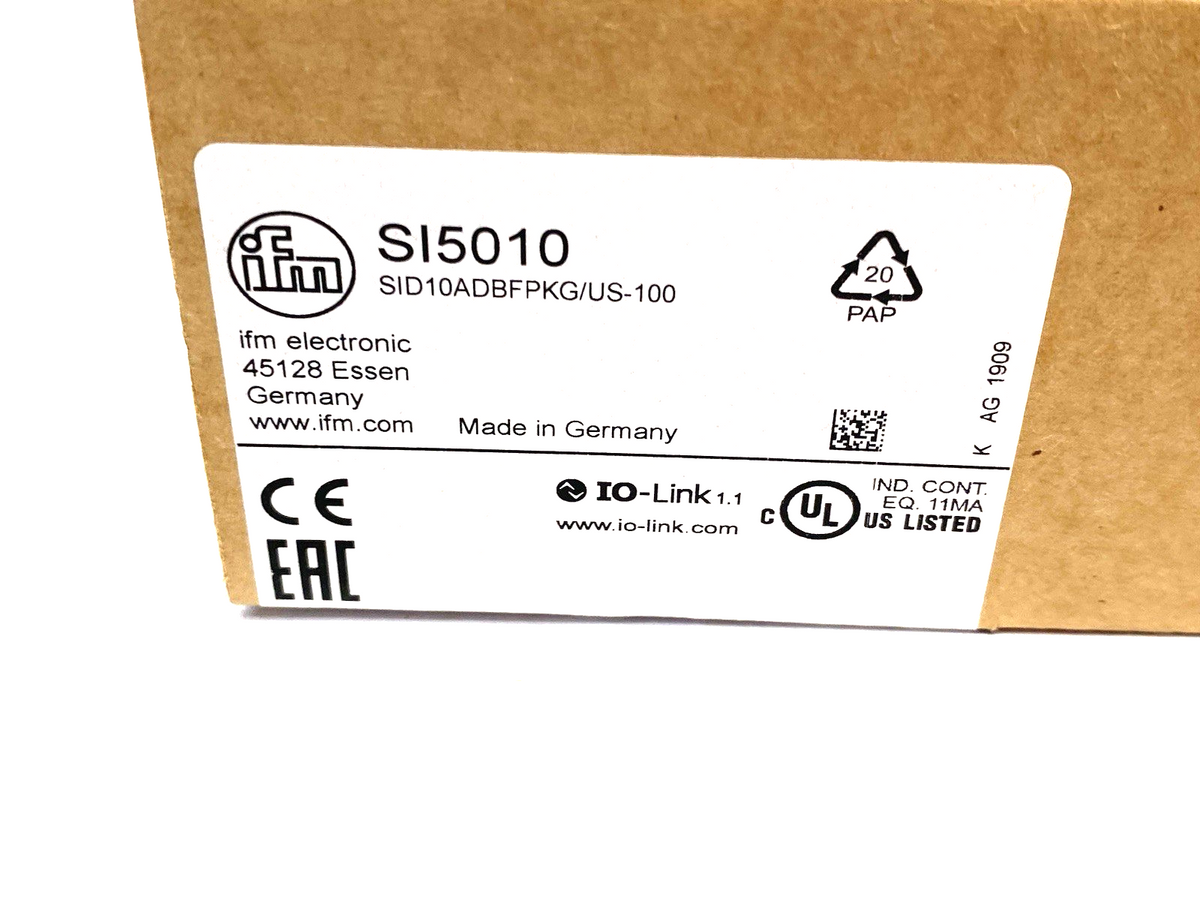 SI5010 | Ifm Flow Monitor for Liquid/Gas LED Bar Graph Display SID10ADBFPKG/US-100 - New – Open box - Maverick Industrial Sales
