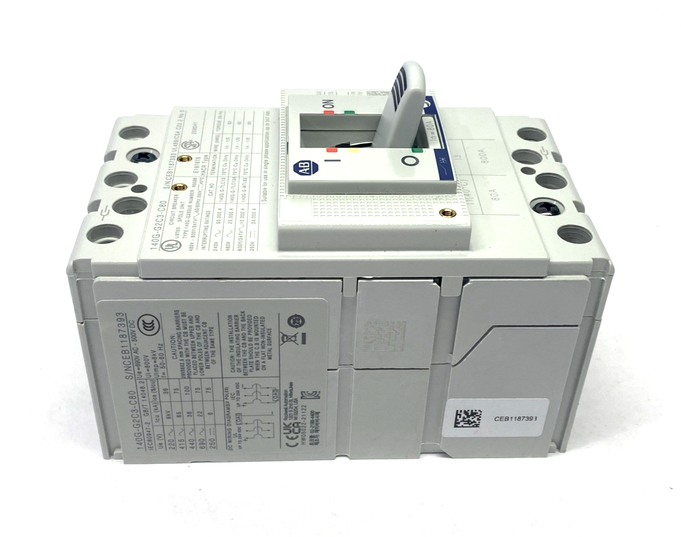 140G-G2C3-C80 | Allen Bradley Ser. A Molded Case Circuit Breaker 3P 80A G-Frame - New – Open box - Maverick Industrial Sales