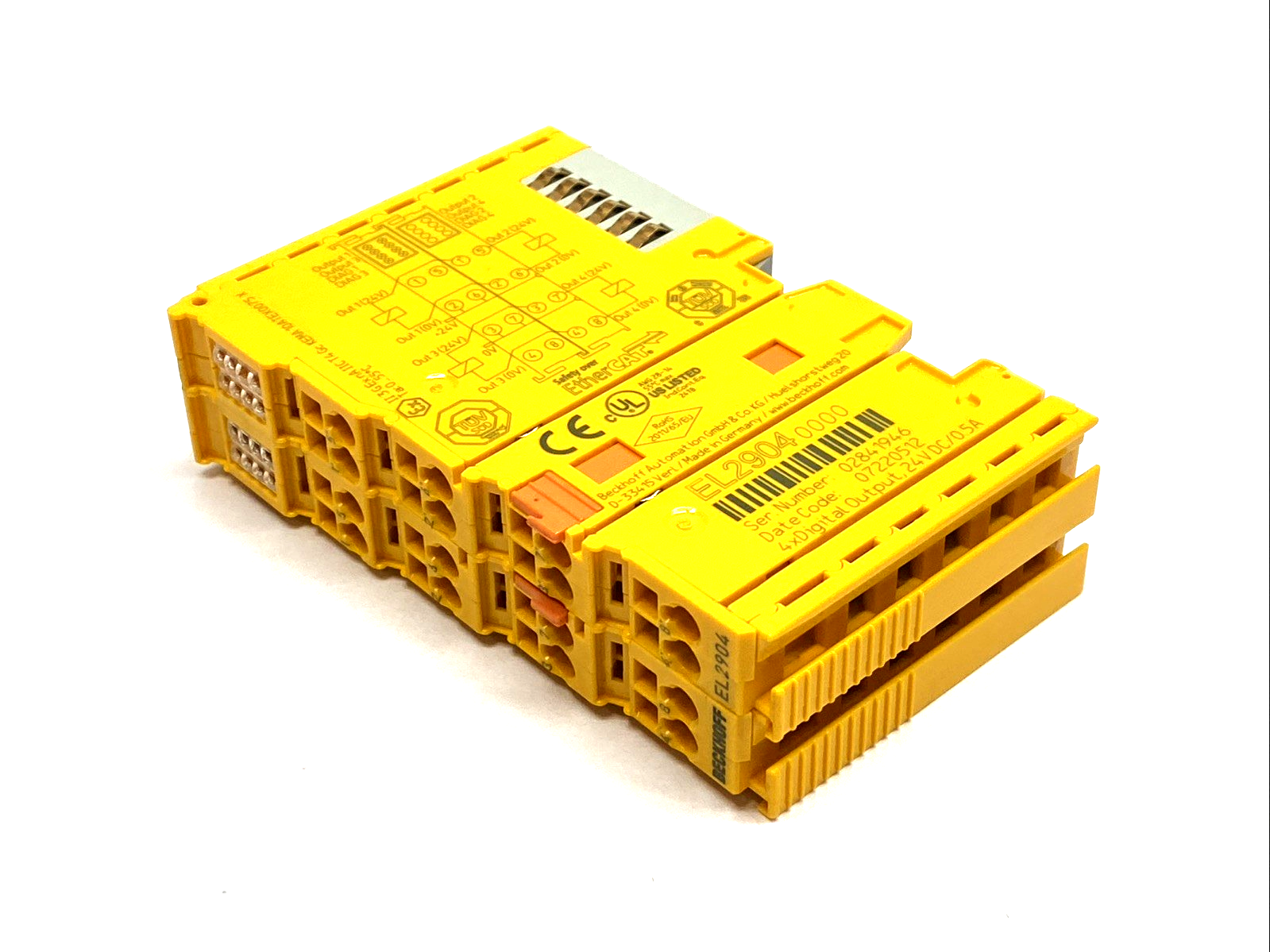 EL2904 | Beckhoff EtherCAT Terminal 4-Channel Digital Output 24V DC TwinSAFE - Used - Maverick Industrial Sales