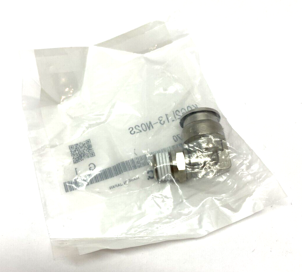 SMC KQG2L13-N02S Elbow Fitting 90-Degree 1/4" NPT Male to 1/2" Tube OD - Maverick Industrial Sales