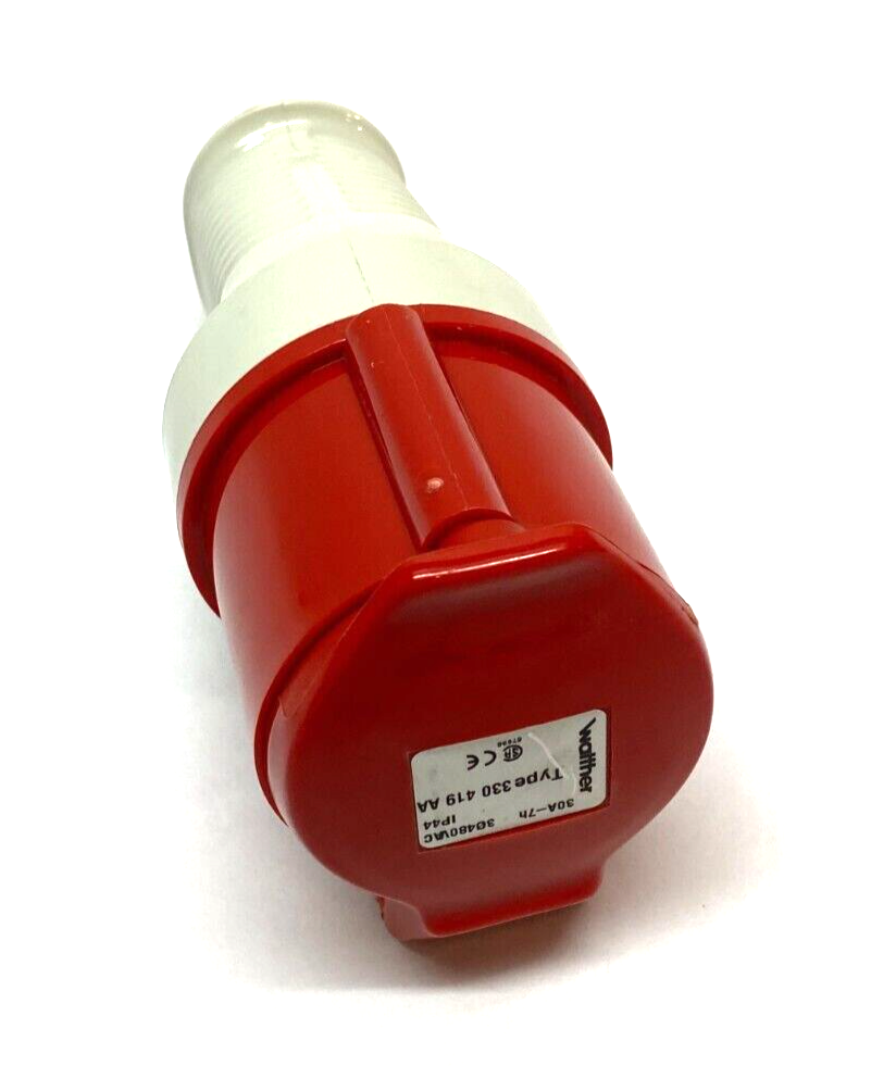 Walther 330419AA Pin and Sleeve Watertight Wireable Connector480VAC 30A-7h IP44 - Maverick Industrial Sales