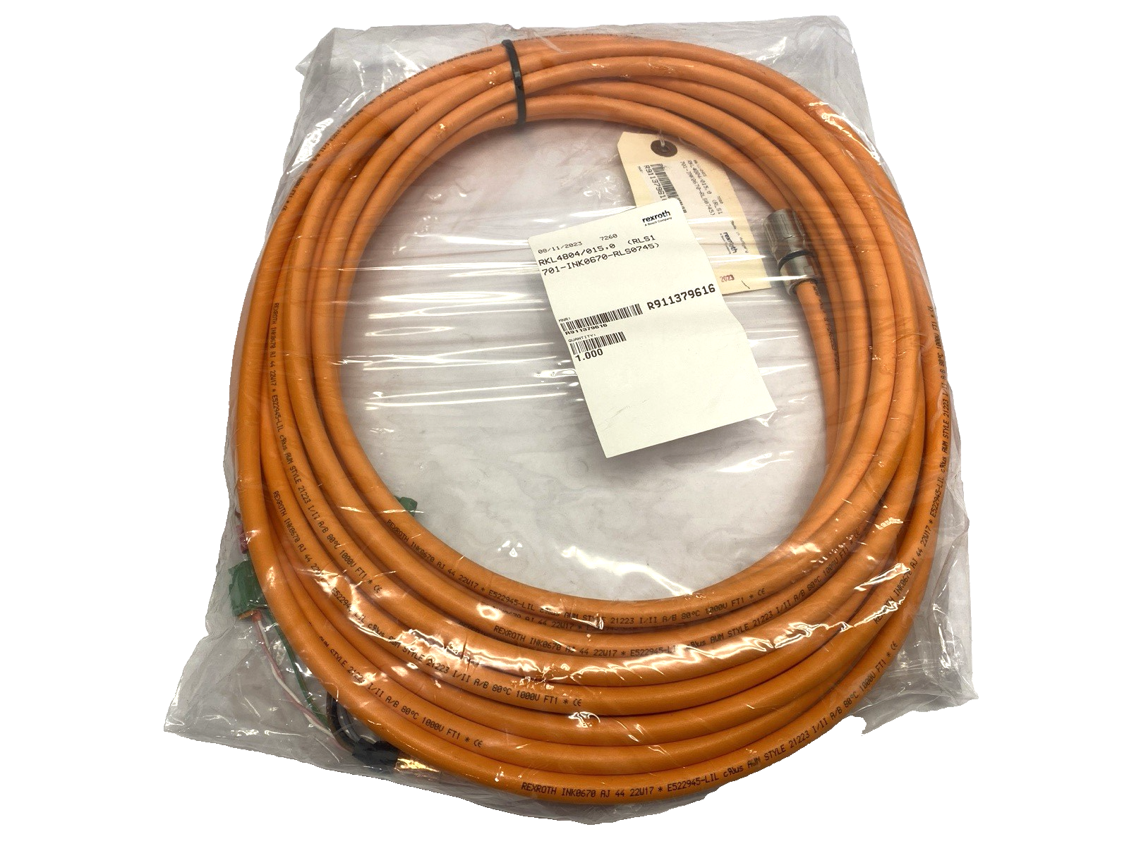 Rexroth RKL4804/015,0 Motor Power Cable R911379616 15m - Maverick Industrial Sales