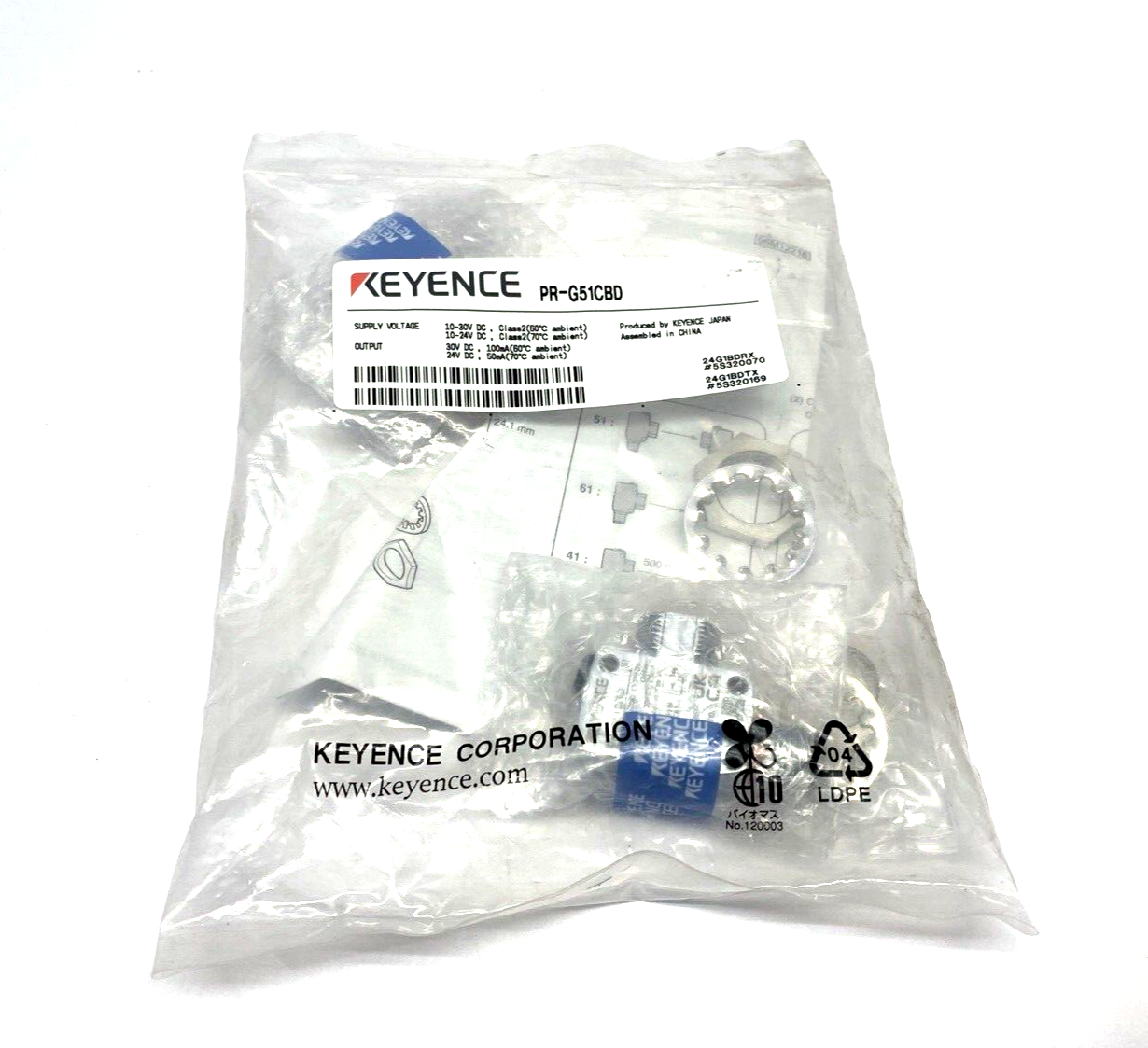 Keyence PR-G51CBD M18 Threaded Photoelectric Sensor, Transmitter & Receiver - Maverick Industrial Sales