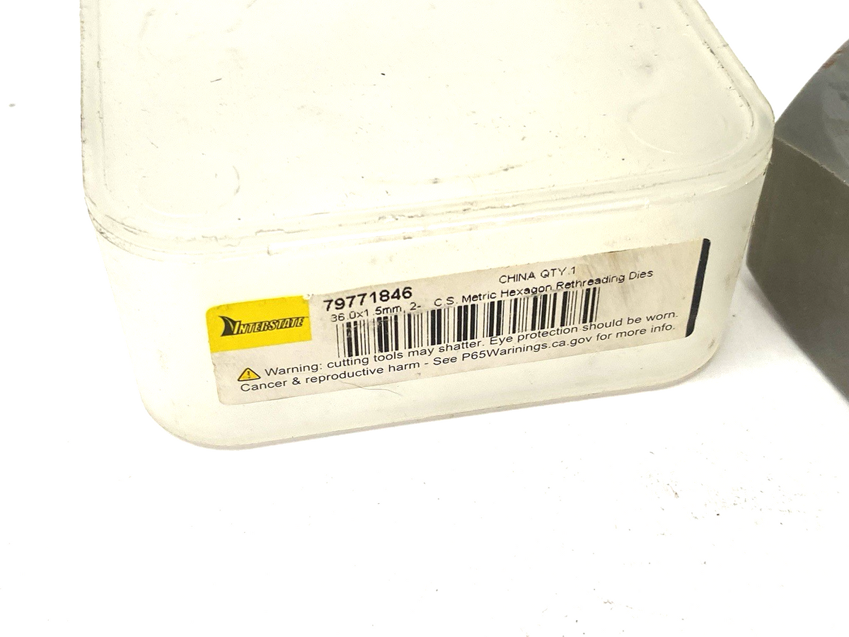 79771846 | Interstate Hex Rethreading Die: M36x1.5, 1" Thick, Right Hand - New – Open box - Maverick Industrial Sales