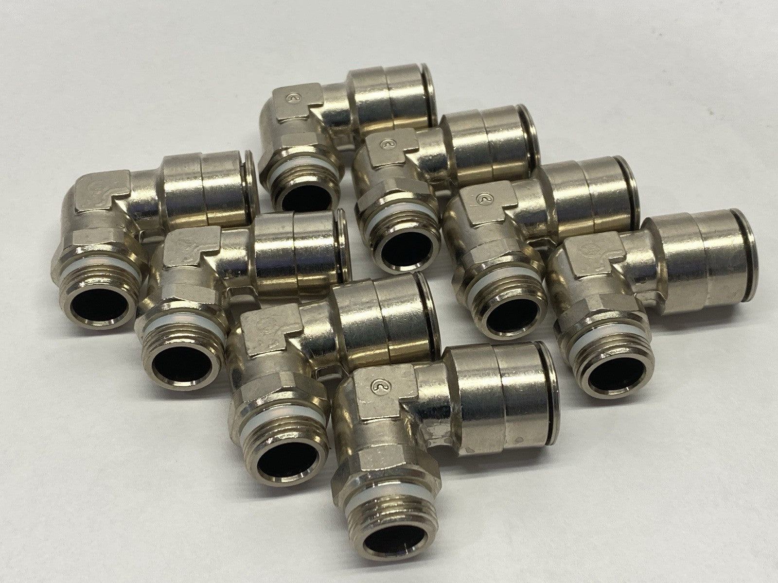 Camozzi S6520 14-3/8 Swivel Elbow 90 Degree Push-In Fitting LOT OF 8 - Maverick Industrial Sales