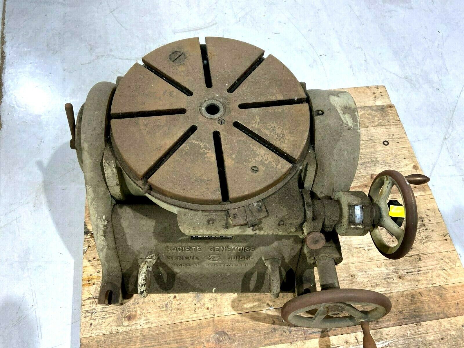 Societe Genevoise PI-5 Rotary and Tilting Table 17-3/4" Diameter - Maverick Industrial Sales