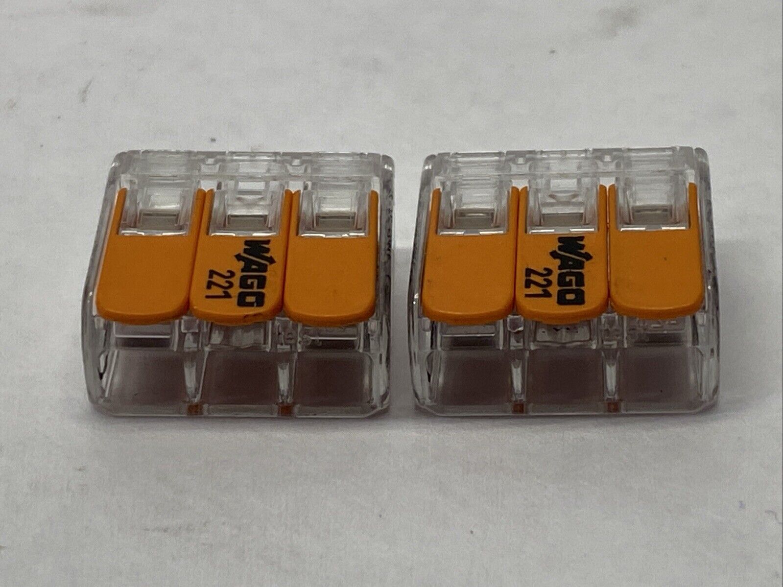 Wago 221-413 3-Conductor Splicing Lever Nut Connector 24-12AWG 32A 450V LOT OF 2 - Maverick Industrial Sales