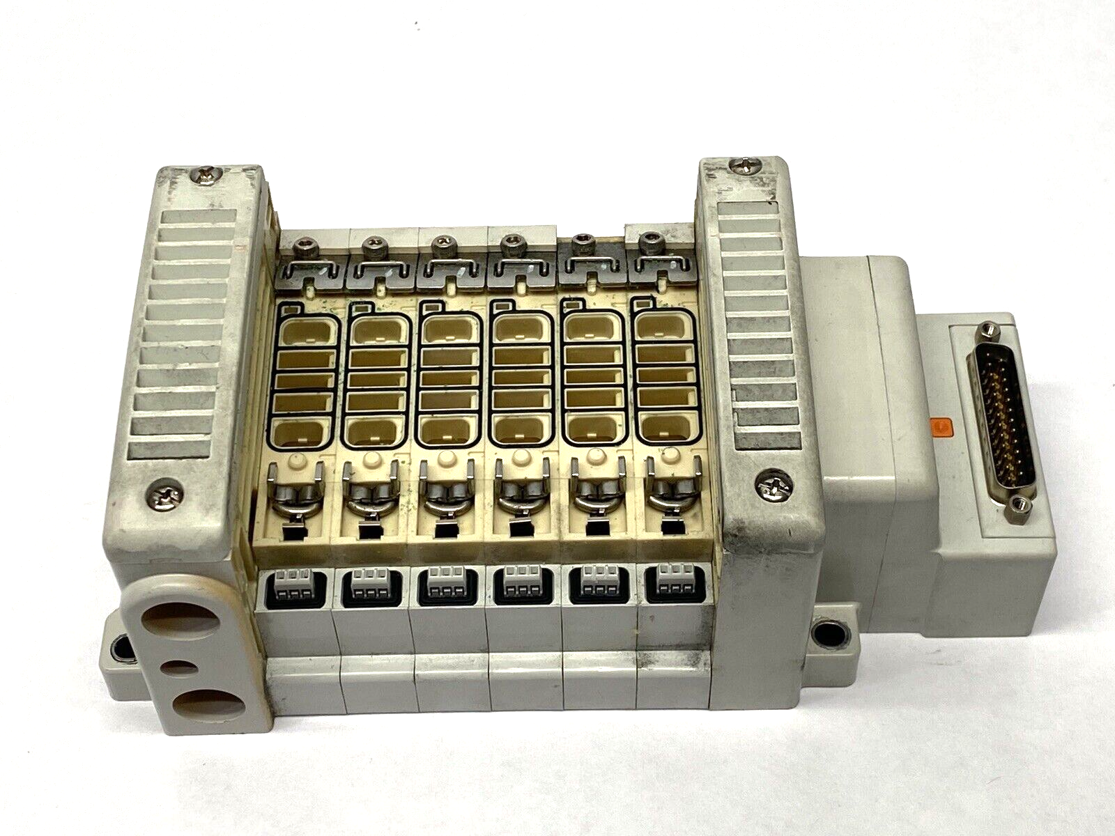 SMC VV5QC21-06N3F00-5 Pneumatic Manifold Assembly D-Sub Connector 6-Station - Maverick Industrial Sales
