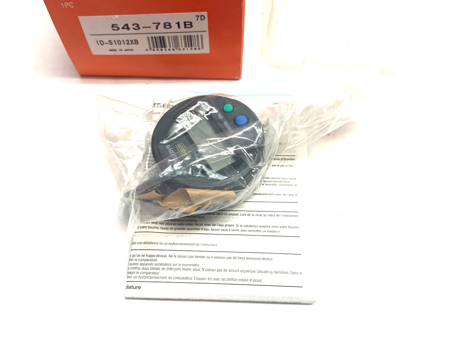 Mitutoyo 543-781B ABSOLUTE Digimatic Indicator ID-S1012XB 12.7mm RangeNO BATTERY - Maverick Industrial Sales