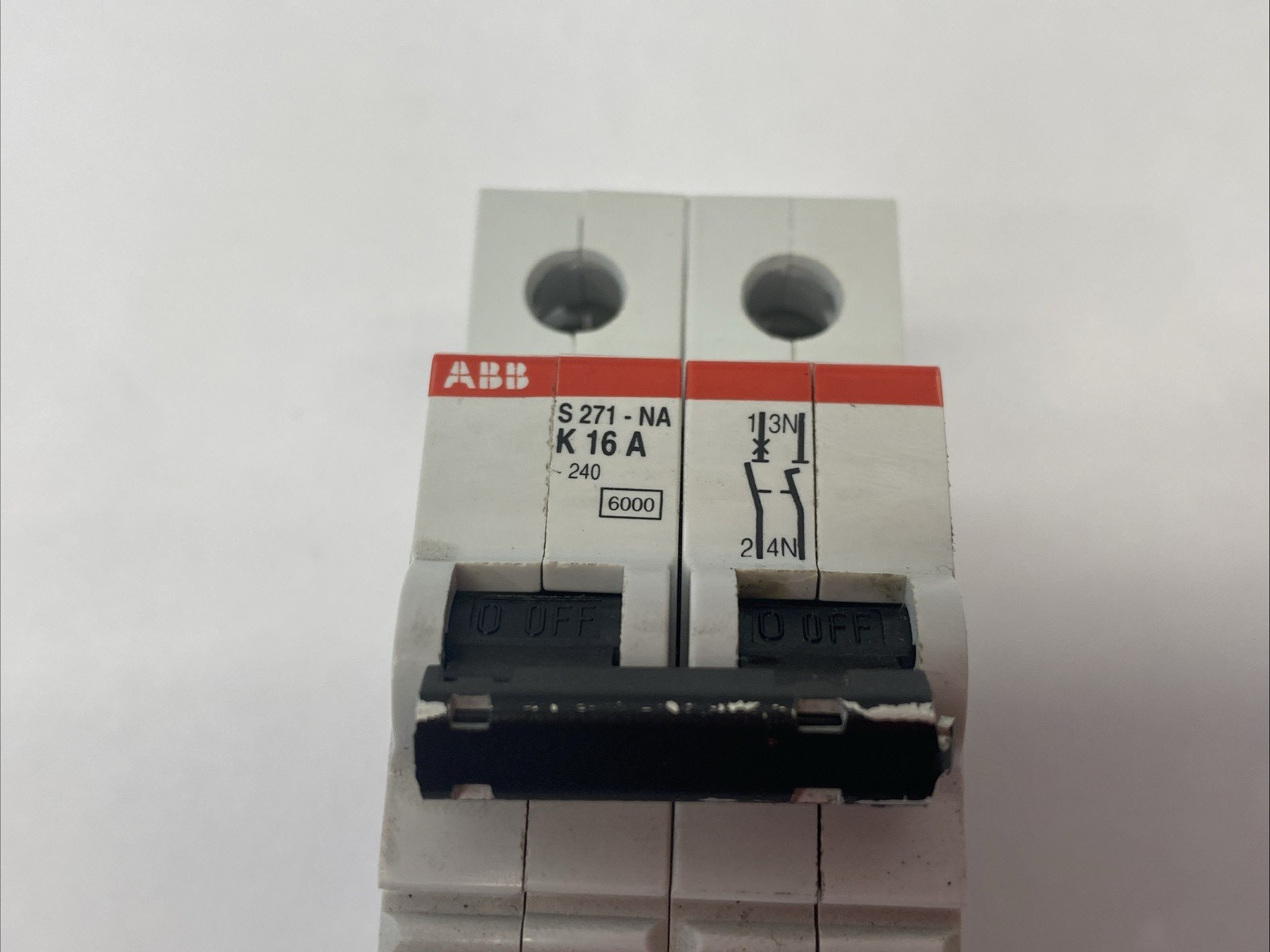 S271-NA K16 A | ABB Miniature Circuit Breaker 2-Pole DIN Rail Mount - Used - Maverick Industrial Sales