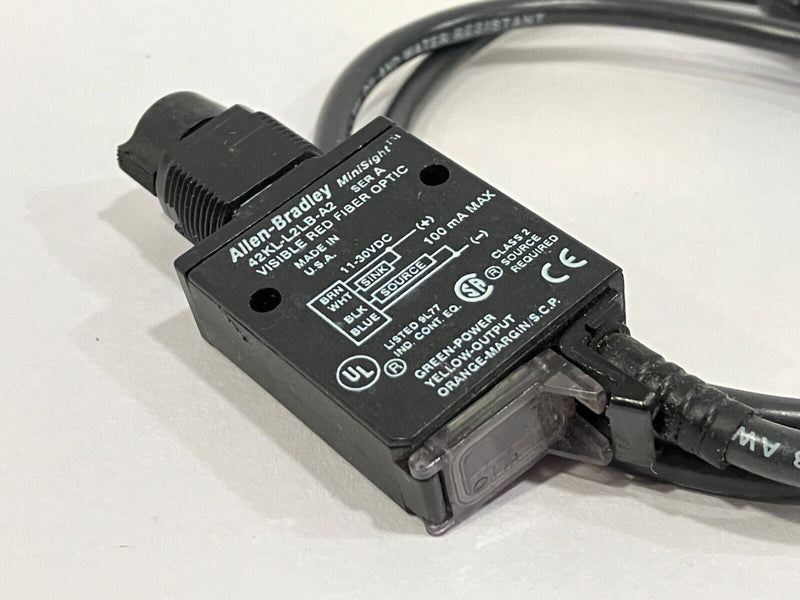 Allen Bradley 42KL-L2LB-A2 Ser A MiniSight Sensor Vis. Red Fiber Optic 2' CABLE - Maverick Industrial Sales