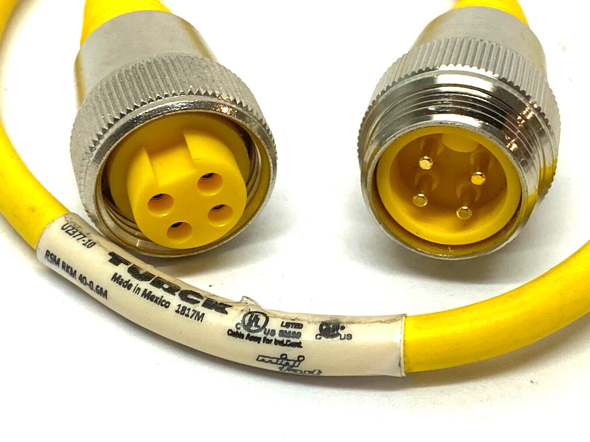RSM RKM 40-0.6M | Turck Minifast Double Ended Cordset 4-Pin 7/8" M to F U2377-10 - Used - Maverick Industrial Sales