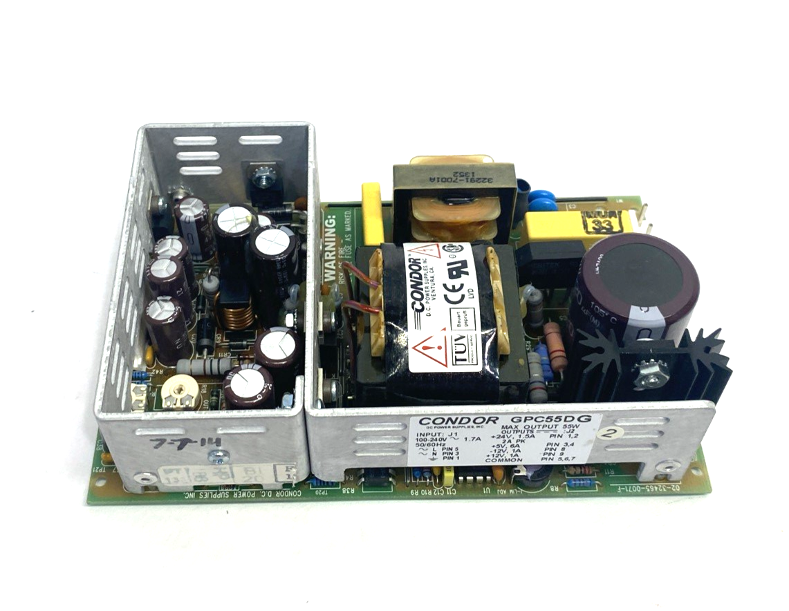 Condor GPC55DG Chassis Mount Power Supply 55W +5/+24/+12/-12V - Maverick Industrial Sales
