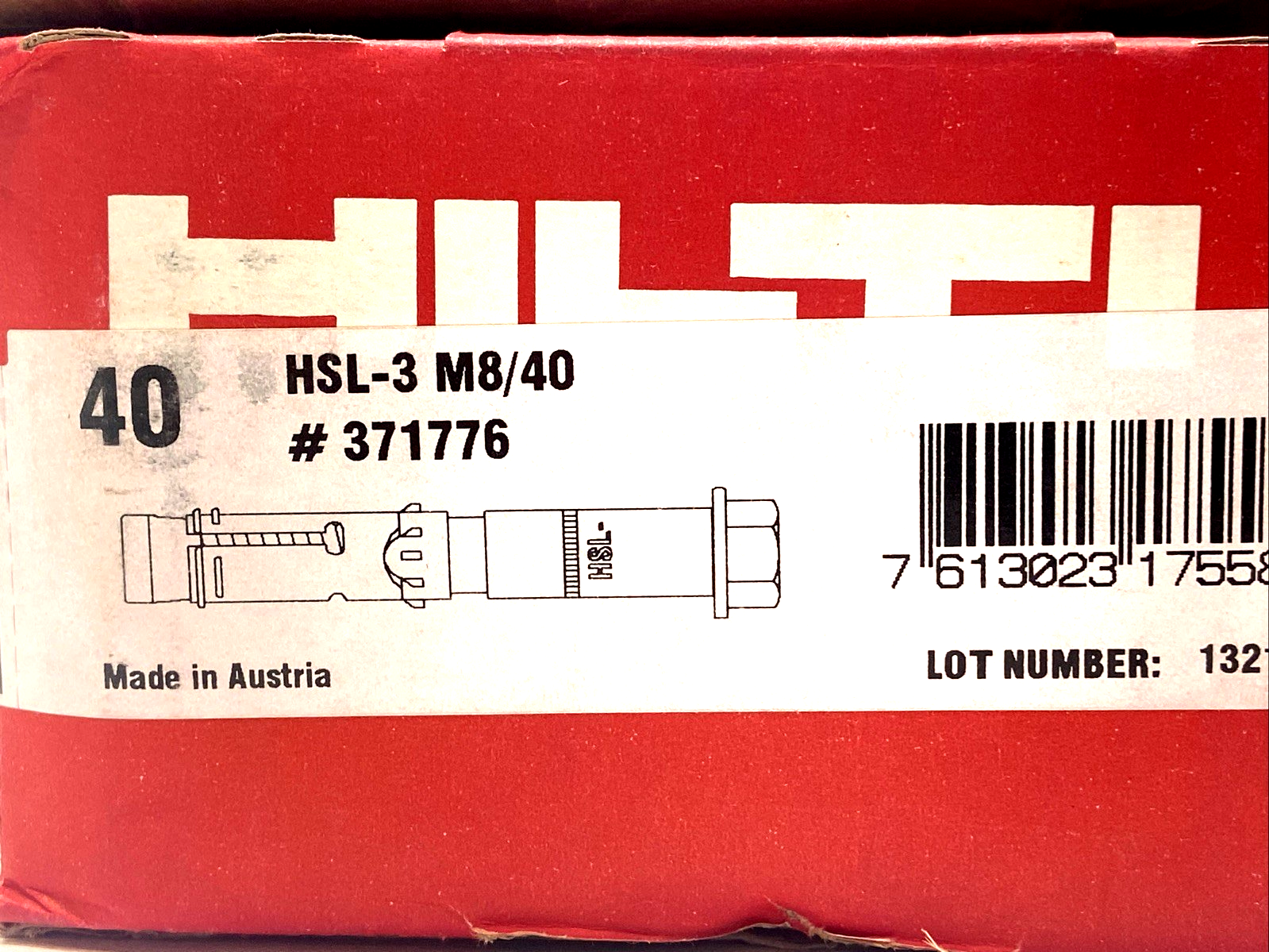 371776 | Hilti HSL-3 M8/40 Heavy Duty Expansion Anchor LOT OF 44 - New – Open box - Maverick Industrial Sales
