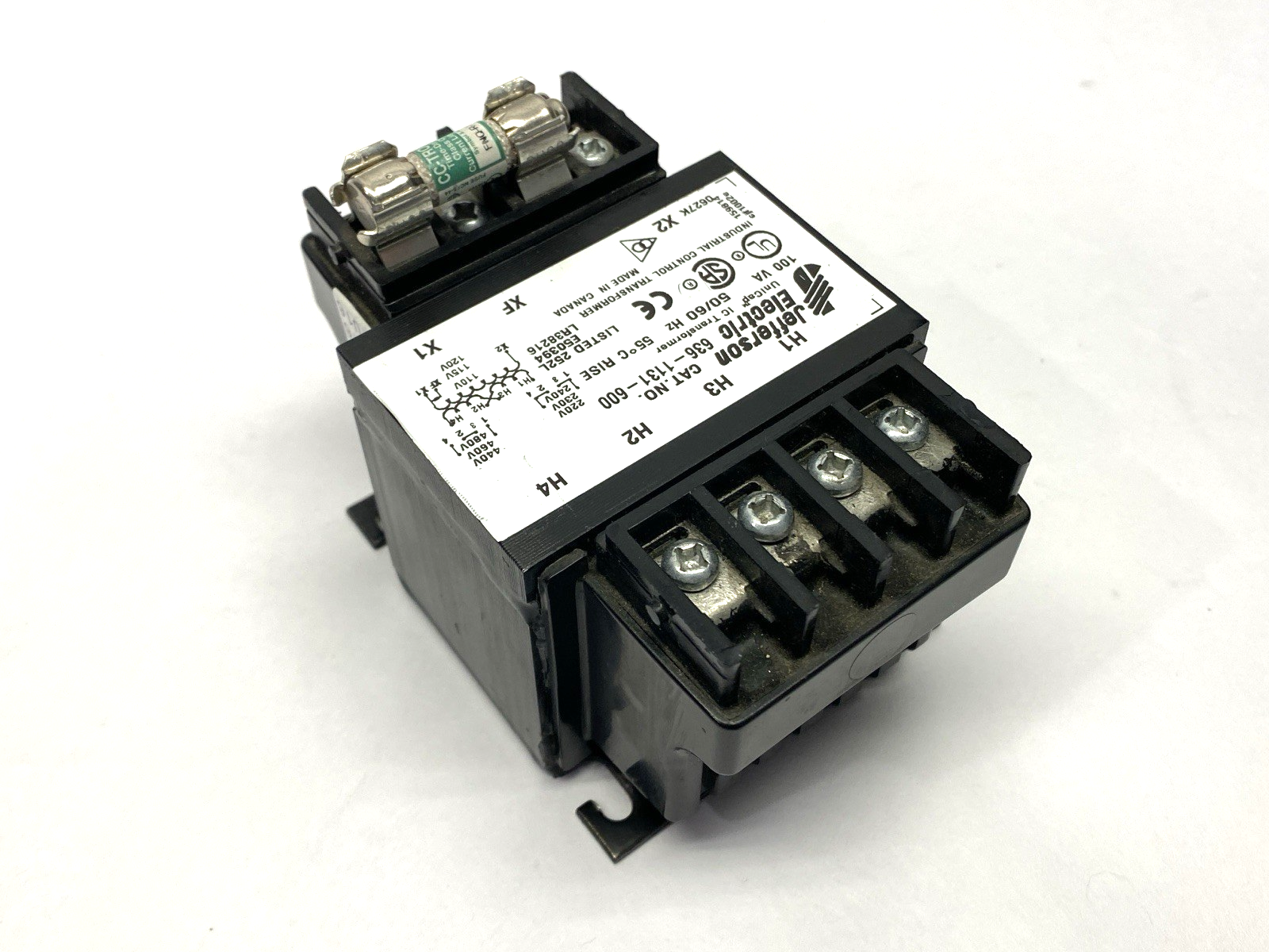 636-1131-600 | Jefferson Electric UniCap IC Transformer 100VA 50/60Hz - Used - Maverick Industrial Sales