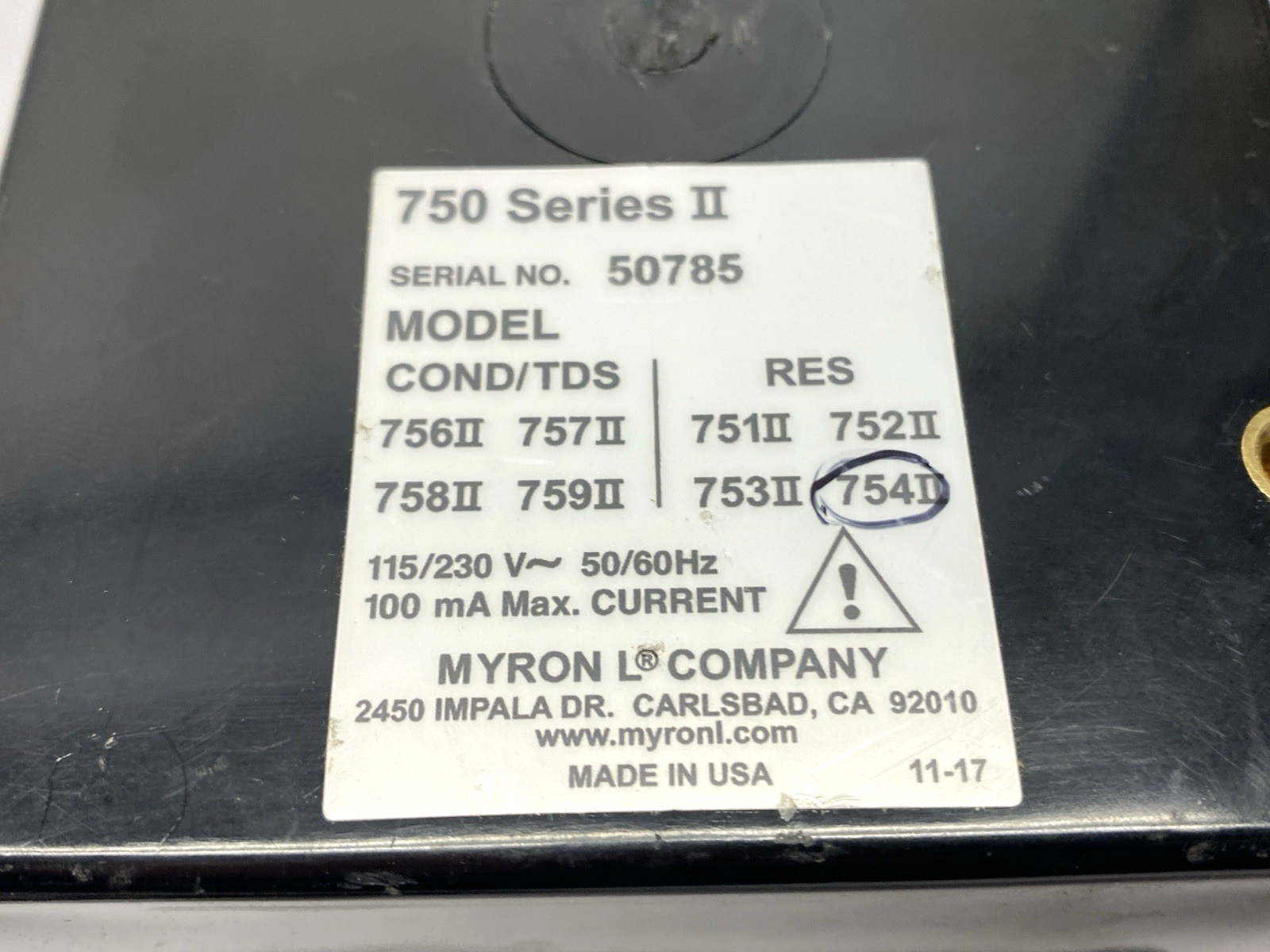 750 Series II | Myron L Conductivity TDS Monitor/ Controller - For parts or not working - Maverick Industrial Sales