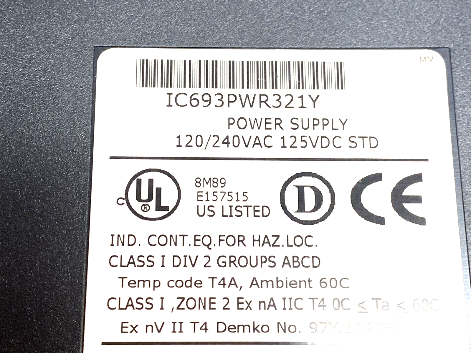 IC693PWR321Y | GE Fanuc Standard Power Supply 30W 120/240VAC 125VDC 90-30 - Used - Maverick Industrial Sales