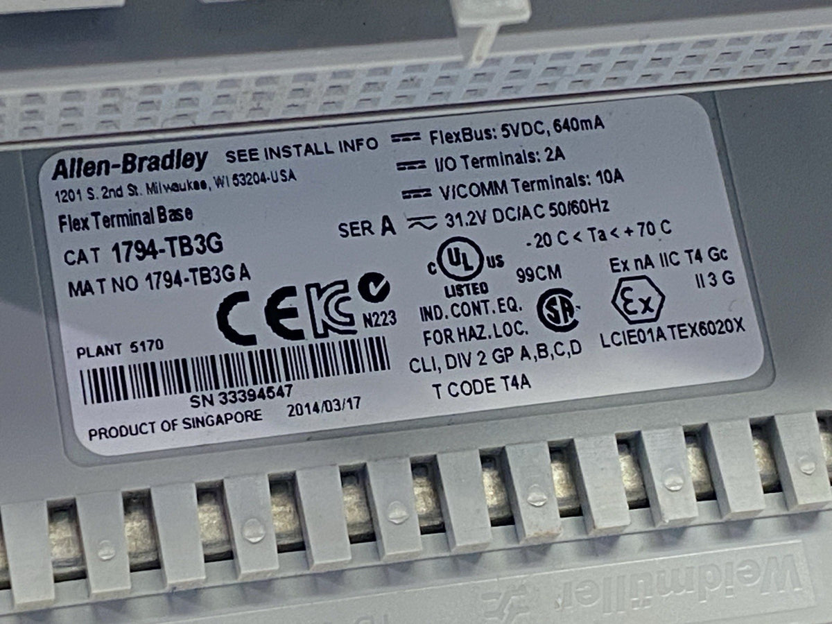 Allen Bradley 1794-TB3G Ser A Flex Terminal Base Module - Maverick Industrial Sales