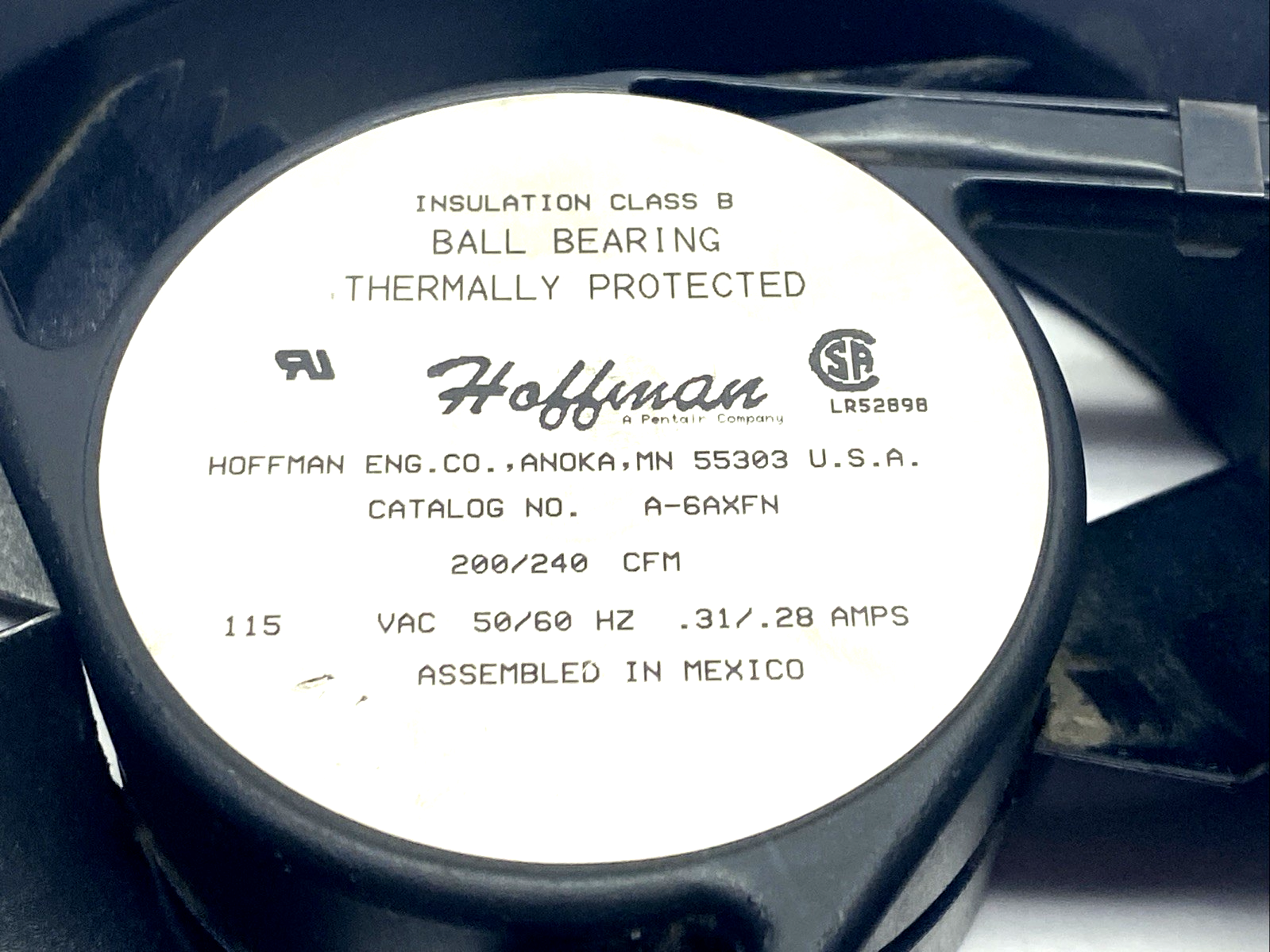 A-6AXFN | Hoffman Compact 6-Inch Axial AC Fan 115VAC - Used - Maverick Industrial Sales