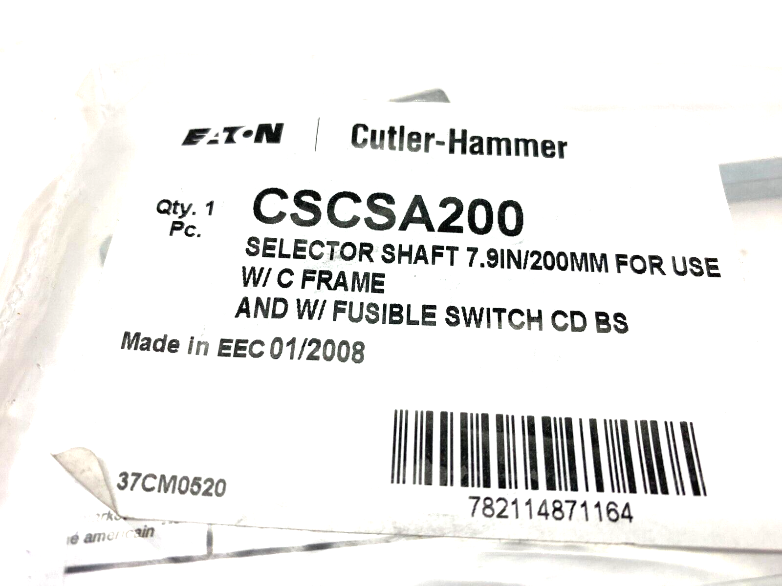 Eaton Cutler-Hammer CSCSA200 Selector Shaft 7.9", 200mm C-Frame Fusible Switch - Maverick Industrial Sales