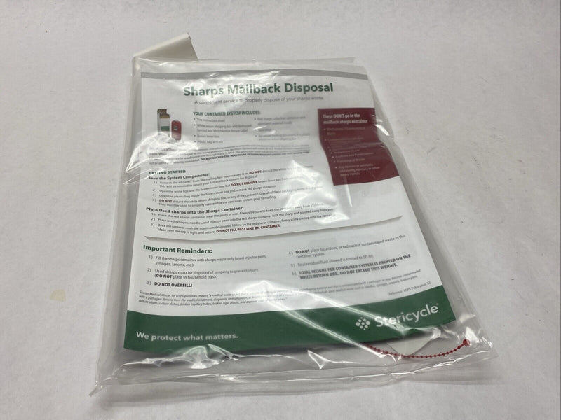 Stericycle 1G1V4 1 Gallon Screw Top Sharps Mailback System - Maverick Industrial Sales