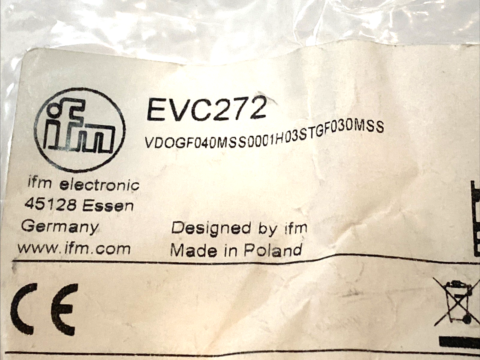 VDOGF040MSS0001H03STGF030MSS | IFM M8 Sensor Cable EVC272 1m - New – Open box - Maverick Industrial Sales