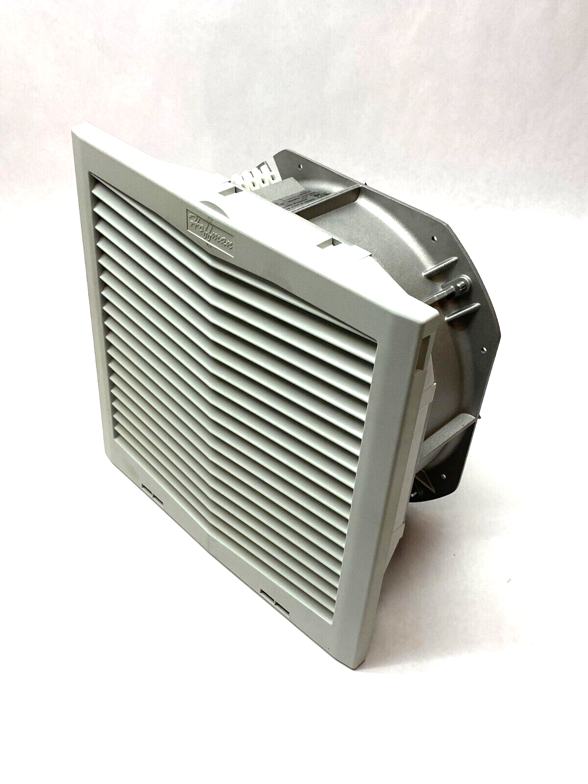 Hoffman HF1316424 Side Mount Filter Fan Thermally Protected 115V 484CFM Lt Gray - Maverick Industrial Sales