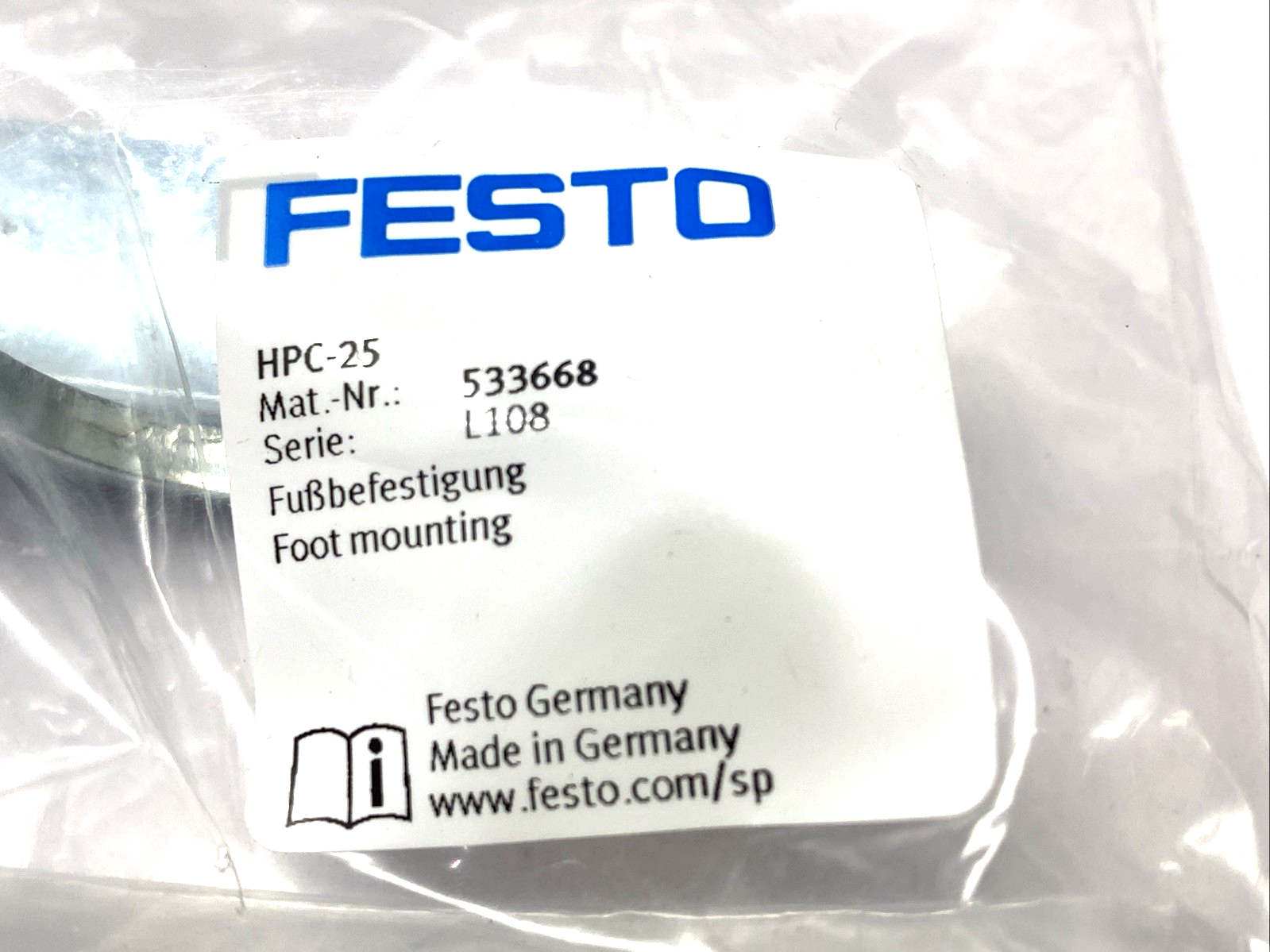 Festo HPC-25 Foot Mounting Set 533668 - Maverick Industrial Sales