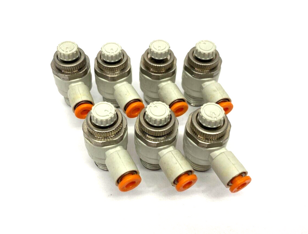 SMC AS2201F-02-04-J Pneumatic Flow Control Elbow Fitting 4mm Tube LOT OF 7 - Maverick Industrial Sales