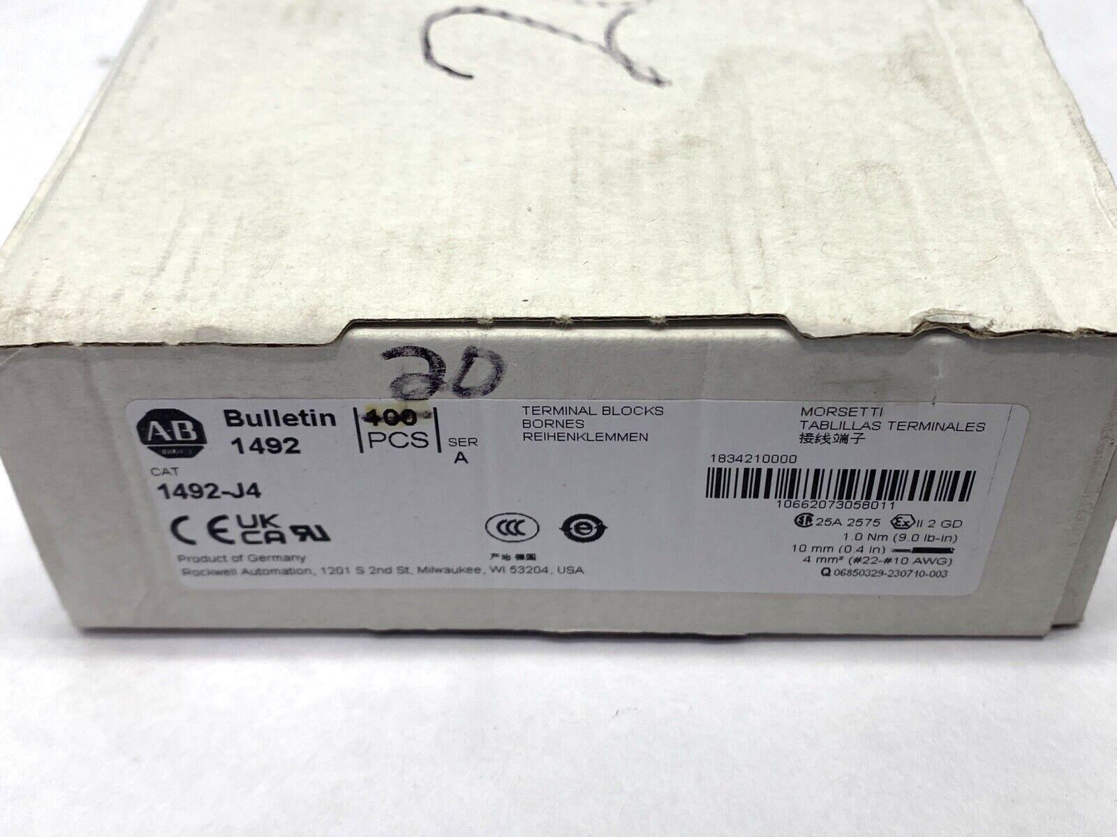 Allen Bradley 1492-J4 Ser. A Terminal Block 4 Square mm 800V LOT OF 20 - Maverick Industrial Sales