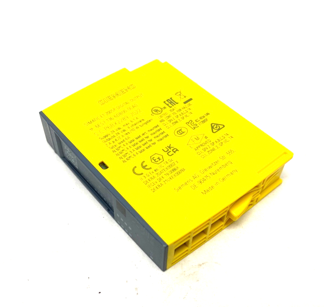 Siemens 6ES7136-6DB00-0CA0 SIMATIC ET 200SP Digital Output Module 4x24V DC/ 2A - Maverick Industrial Sales