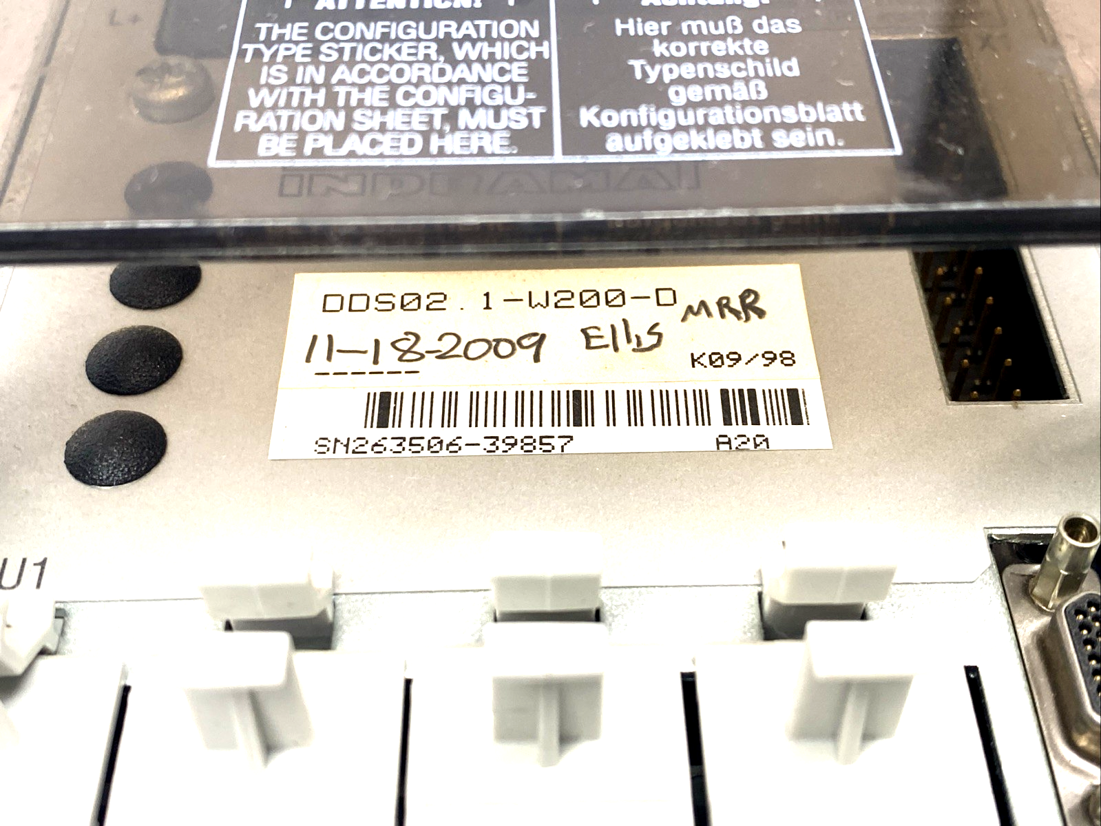 Indramat DDS02.1-W200-DS01-02-FW Controller DDS02.1-W200-D DSM02.1-FW DDS01.3-FW - Used - Maverick Industrial Sales