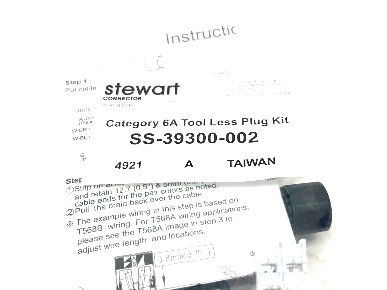 Stewart SS-39300-002 Category 6A Tool Less Plug Kit - Maverick Industrial Sales