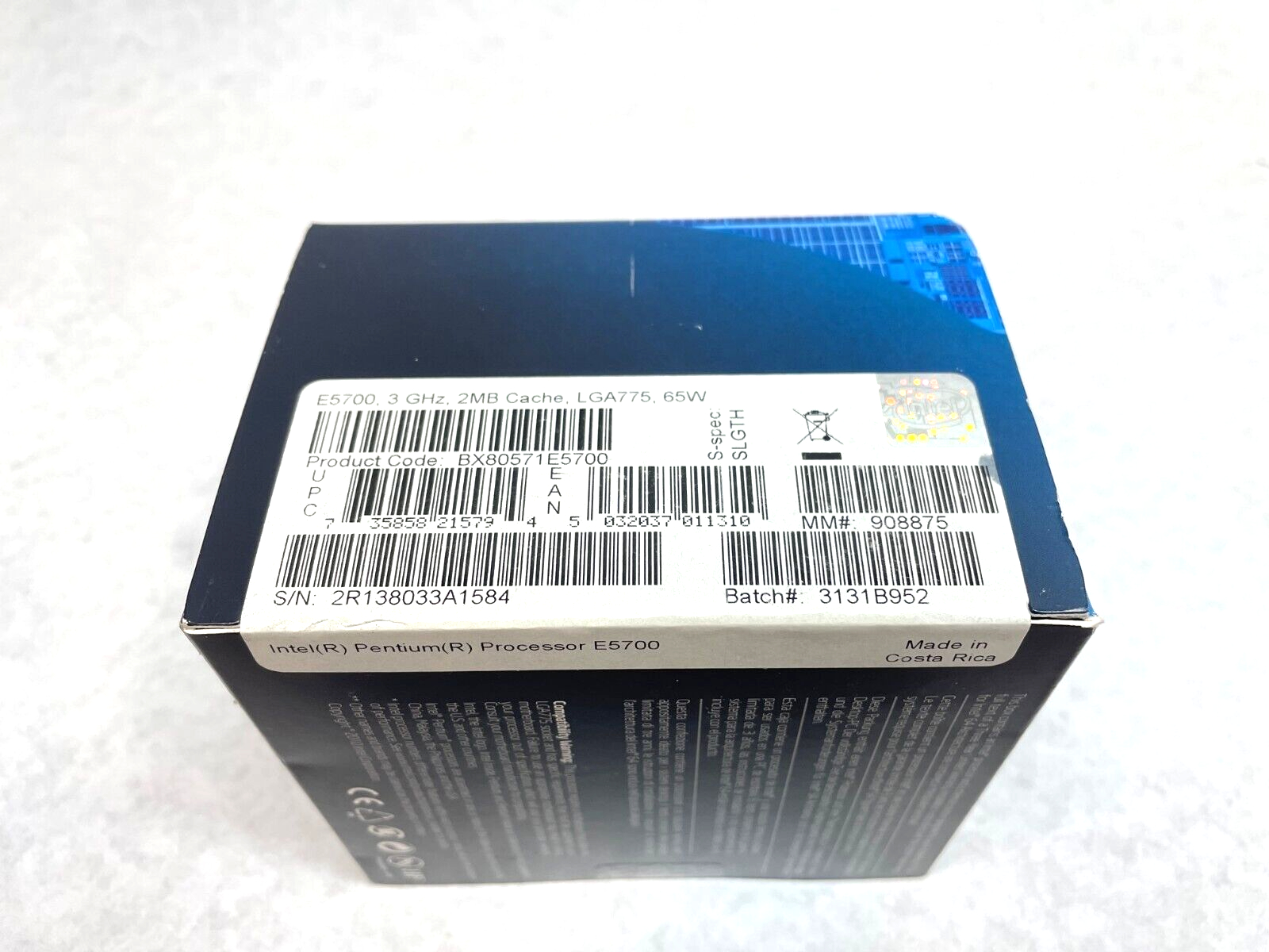 Intel E5700 LGA775 Pentium Processor, CPU, 3 GHz, 2MB Cache, BX80571E5700, SLGTH - Maverick Industrial Sales