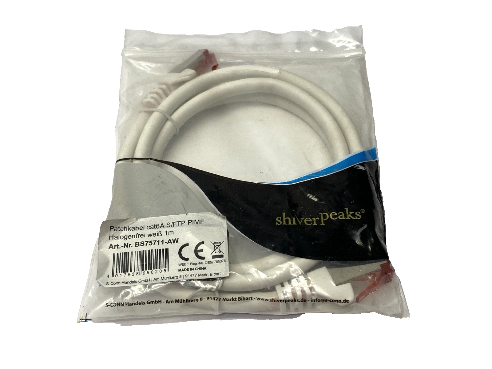 Shiver Peaks BS75711-AW Double Ended Ethernet Cable 1m - Maverick Industrial Sales