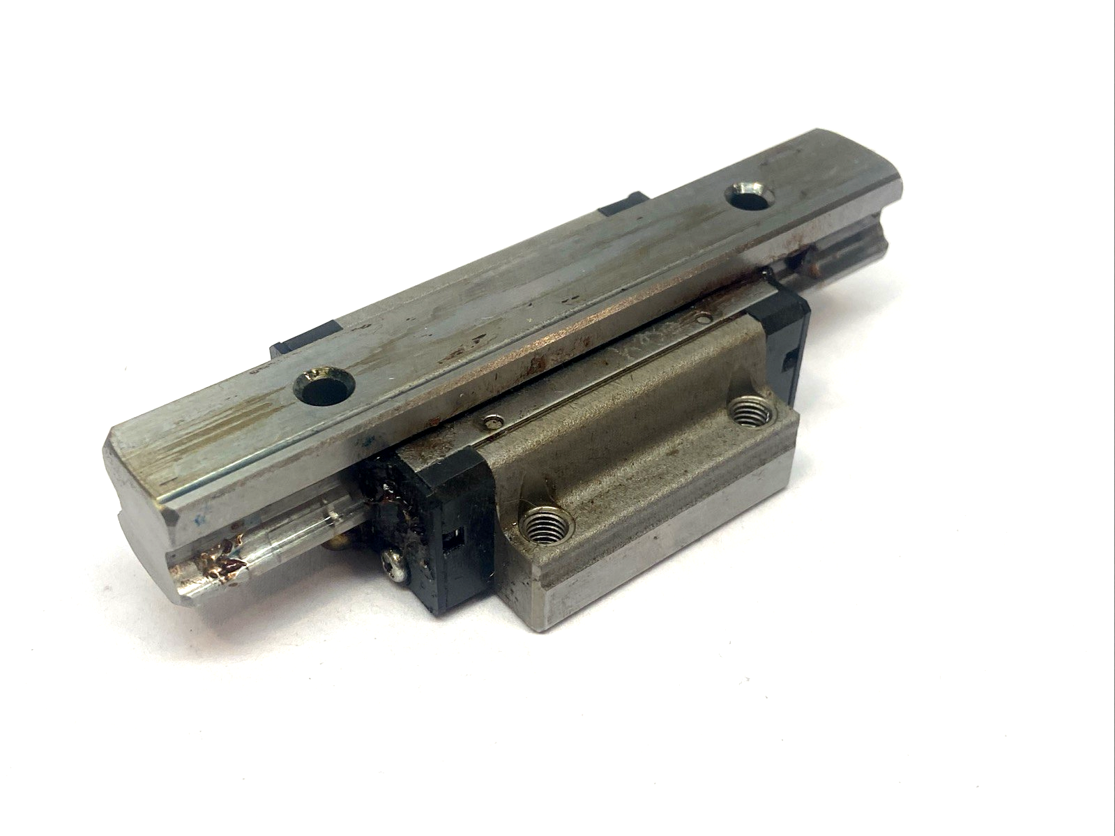 HSR15A | THK Linear Guide Rail Bearing Block w/ 100mm Rail - Used - Maverick Industrial Sales