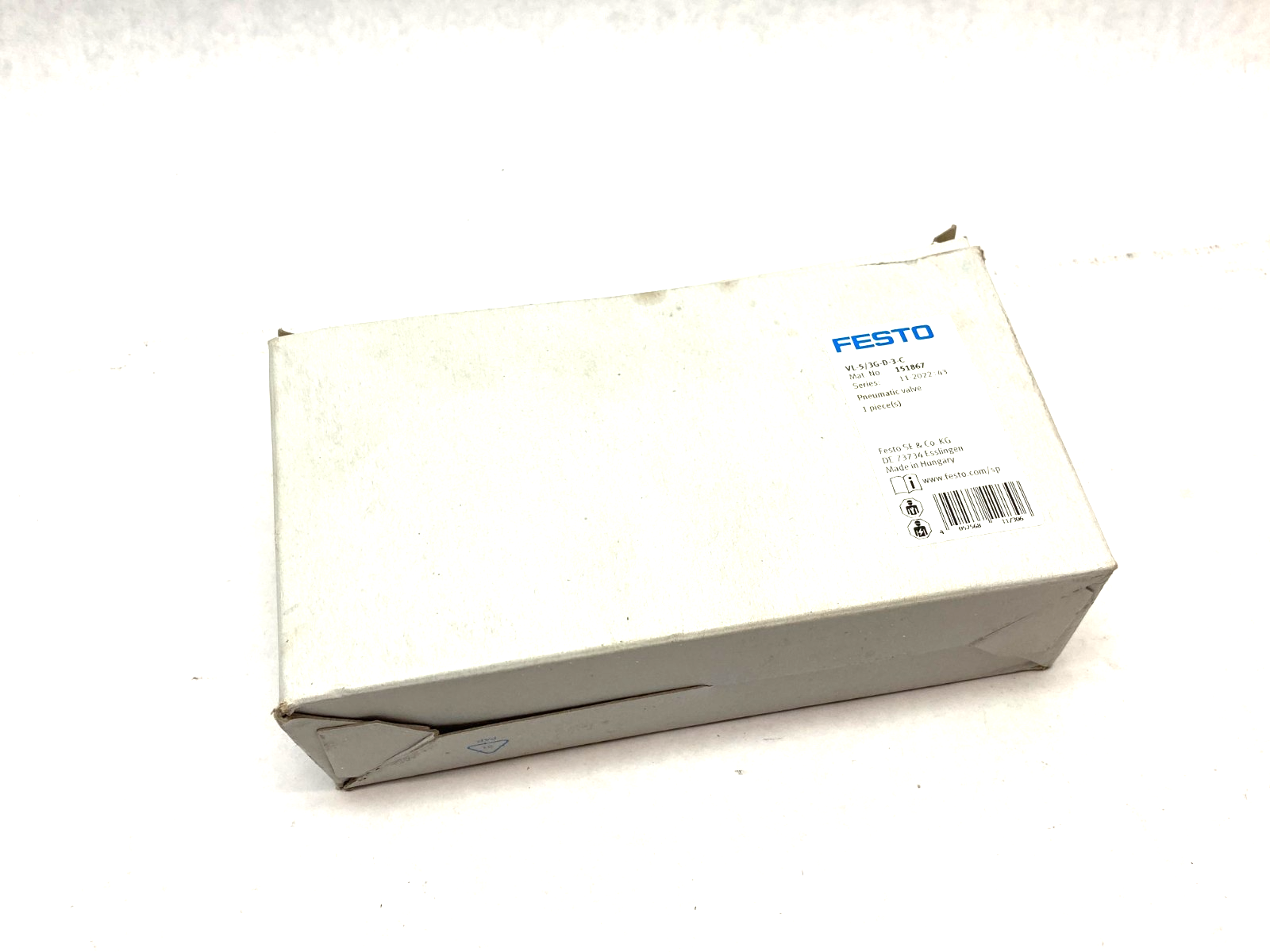 Festo VL-5/3G-D-3-C Pneumatic Valve 5/3, Closed 151867 - Maverick Industrial Sales