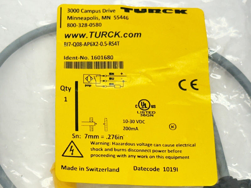 Turck BI7-Q08-AP6X2-0.5-RS4T Inductive Proximity Sensor 200mA 10-30VDC 1601680 - Maverick Industrial Sales