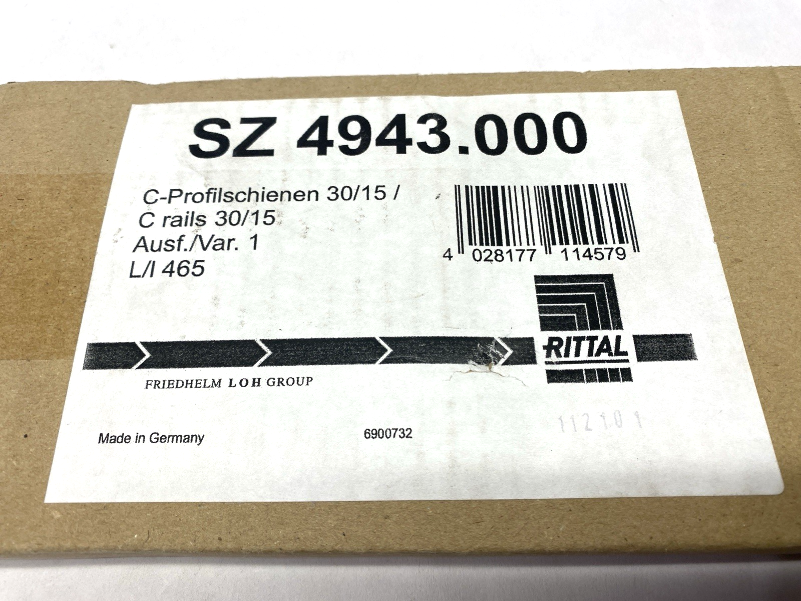 Rittal SZ 4943.000 C Rails 30/15 to EN 60 715 for VX, TS, VX SE 455mm BOX OF 6 - Maverick Industrial Sales