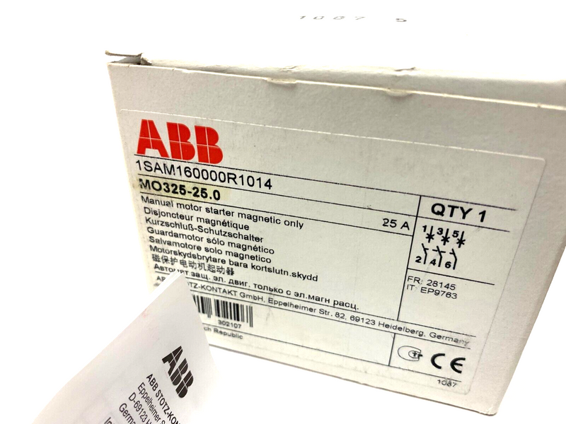 ABB 1SAM160000R1014 Magnetic Manual Motor Starter MO325-25.0 - Maverick Industrial Sales