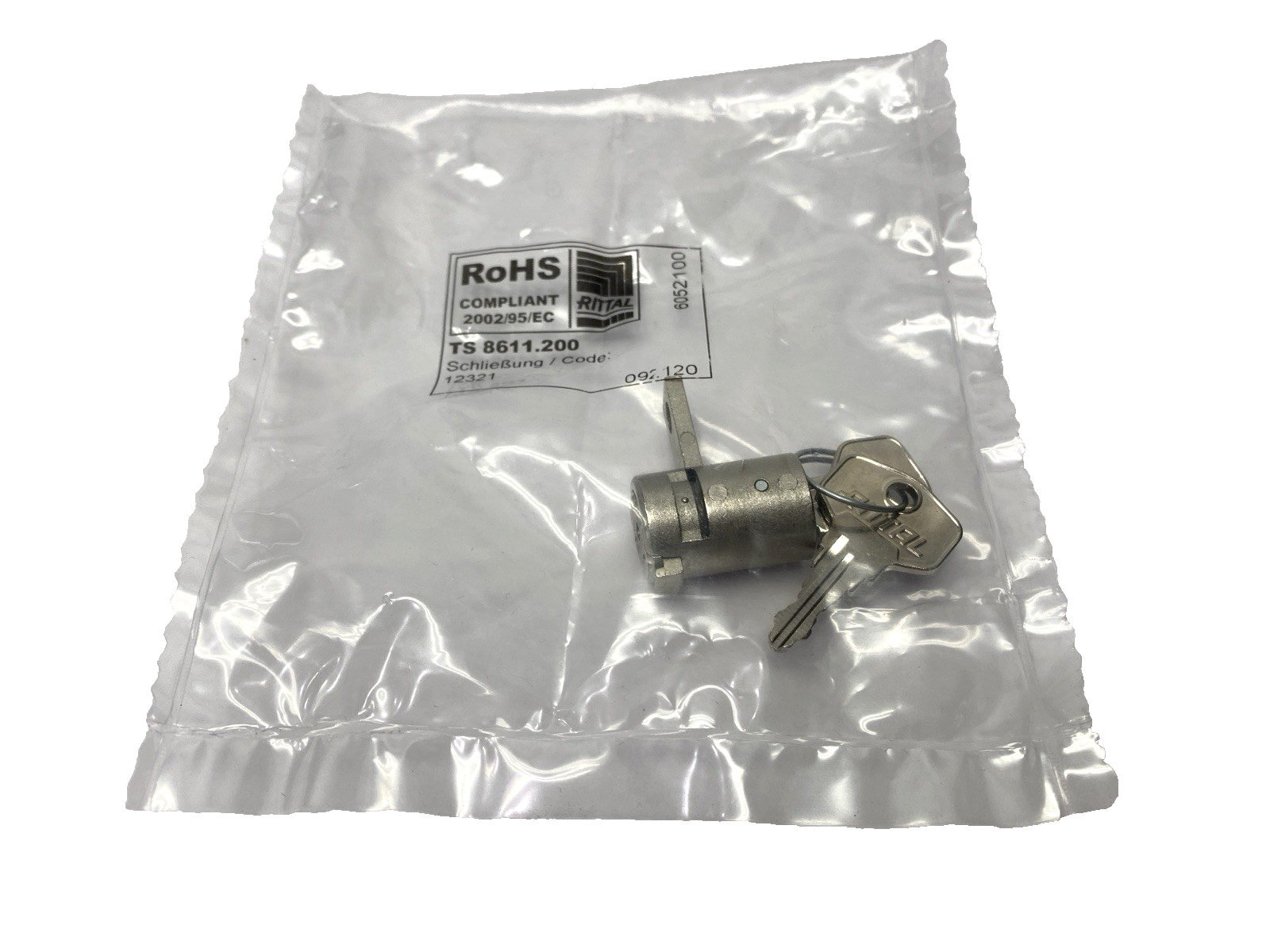 Rittal TS 8611.200 Lock and Pushbutton Insert for Handle Systems w/ 2 Keys - Maverick Industrial Sales