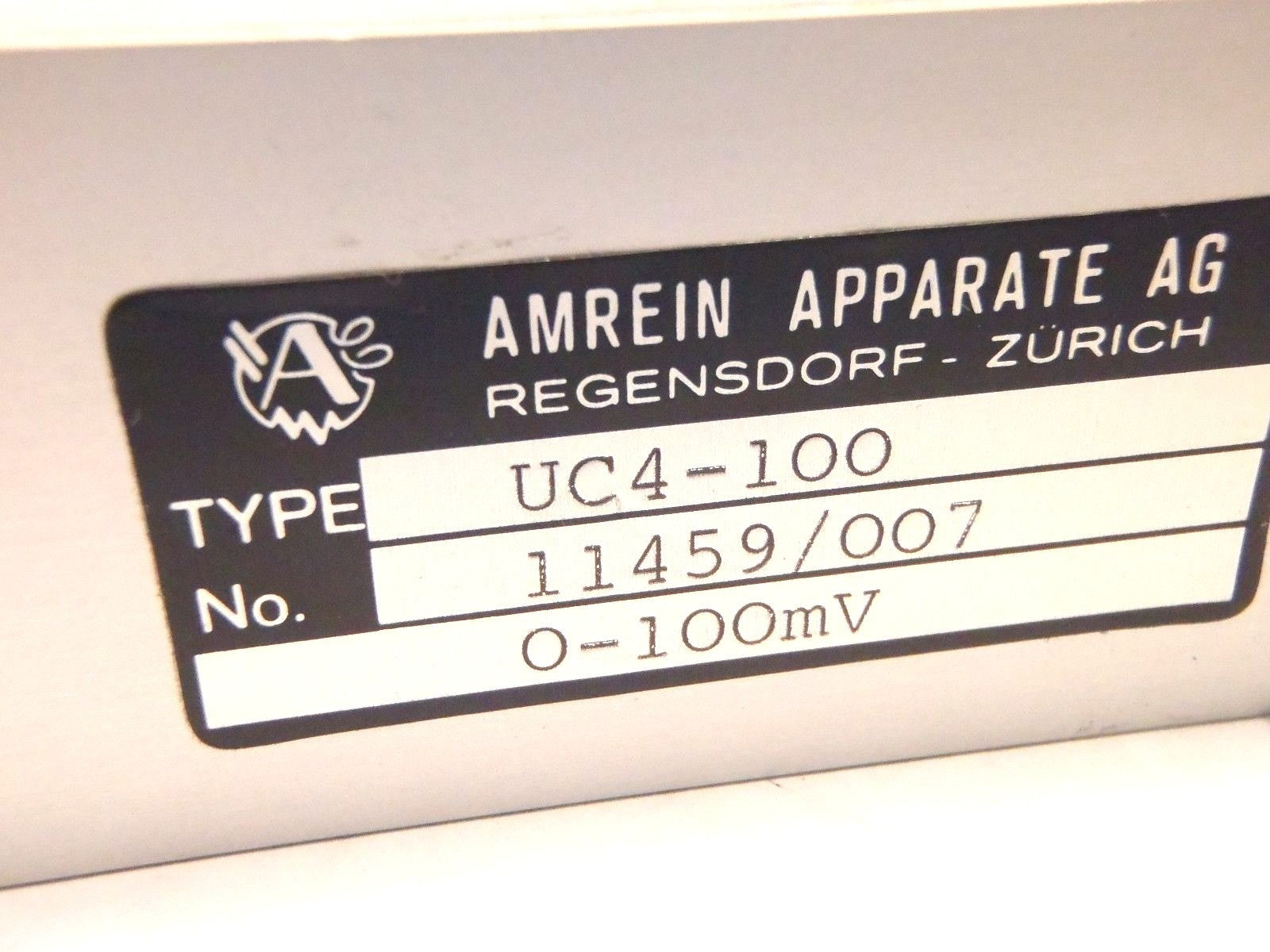 UC4-100 | Amrein Apparate AG Complete Balancing Unit 0-100mV 11459/007 - Used - Maverick Industrial Sales