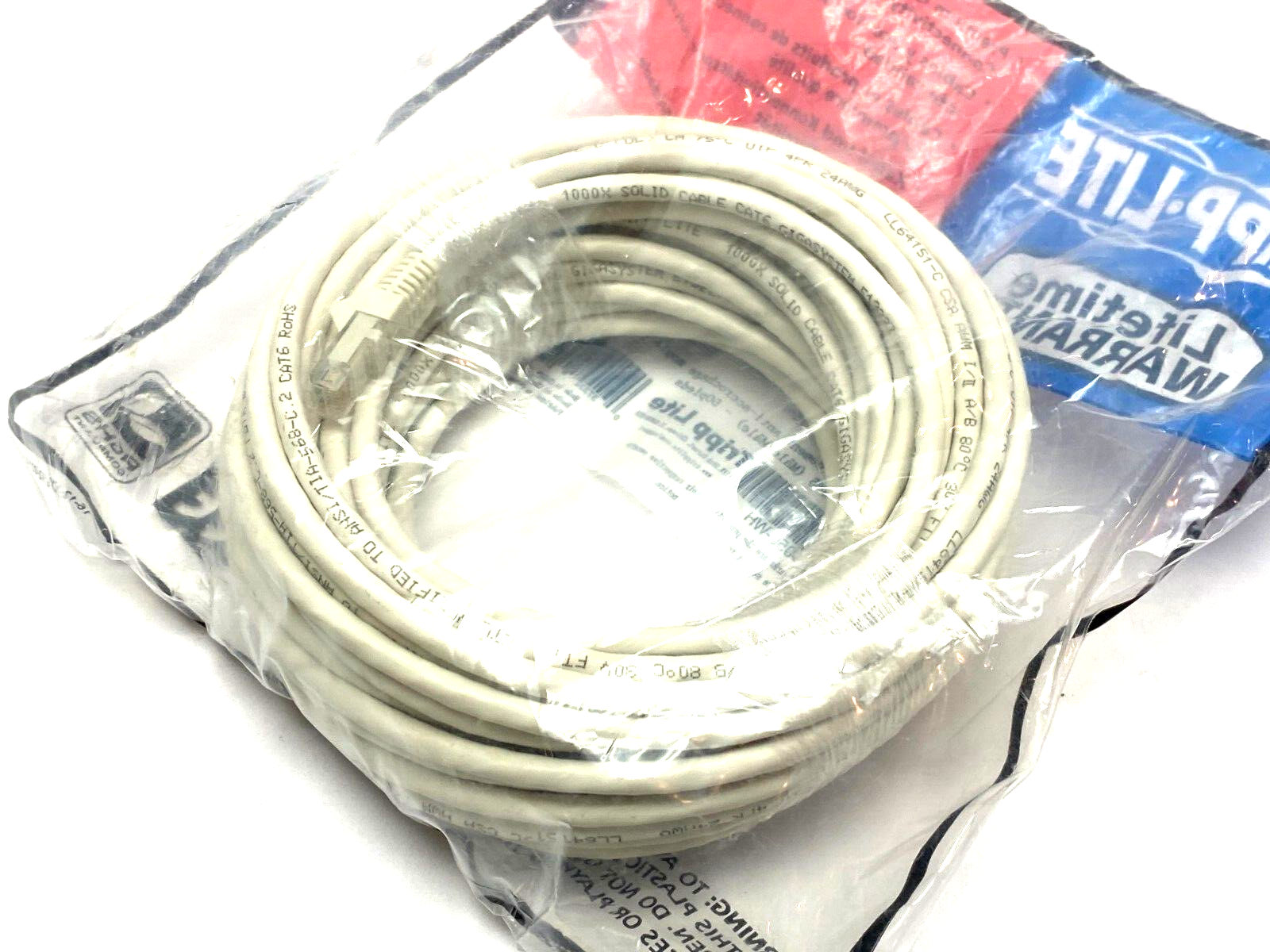 Tripp Lite N201-050-WH Cat6 Gigabit White Snagless Patch Cable RJ45 M to M 50ft - Maverick Industrial Sales